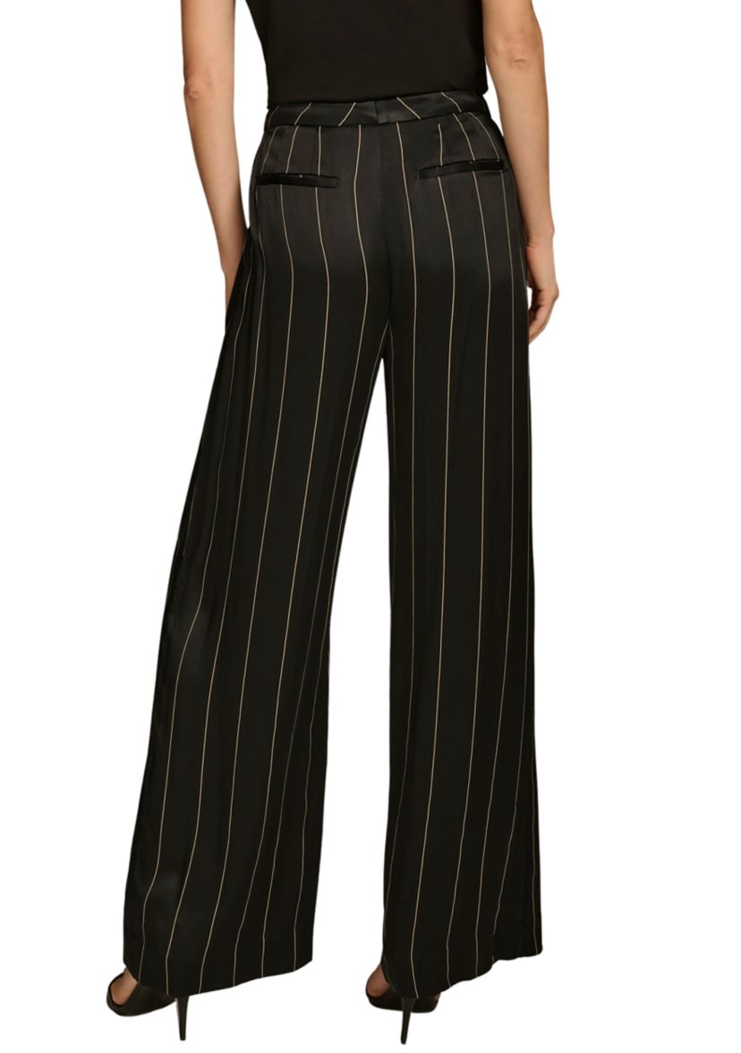 Womens Pinstripe Wide Leg Pants