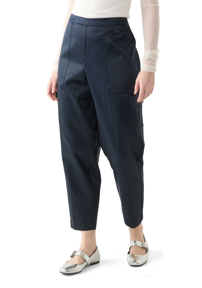 Womens Satin Cargo Pants 