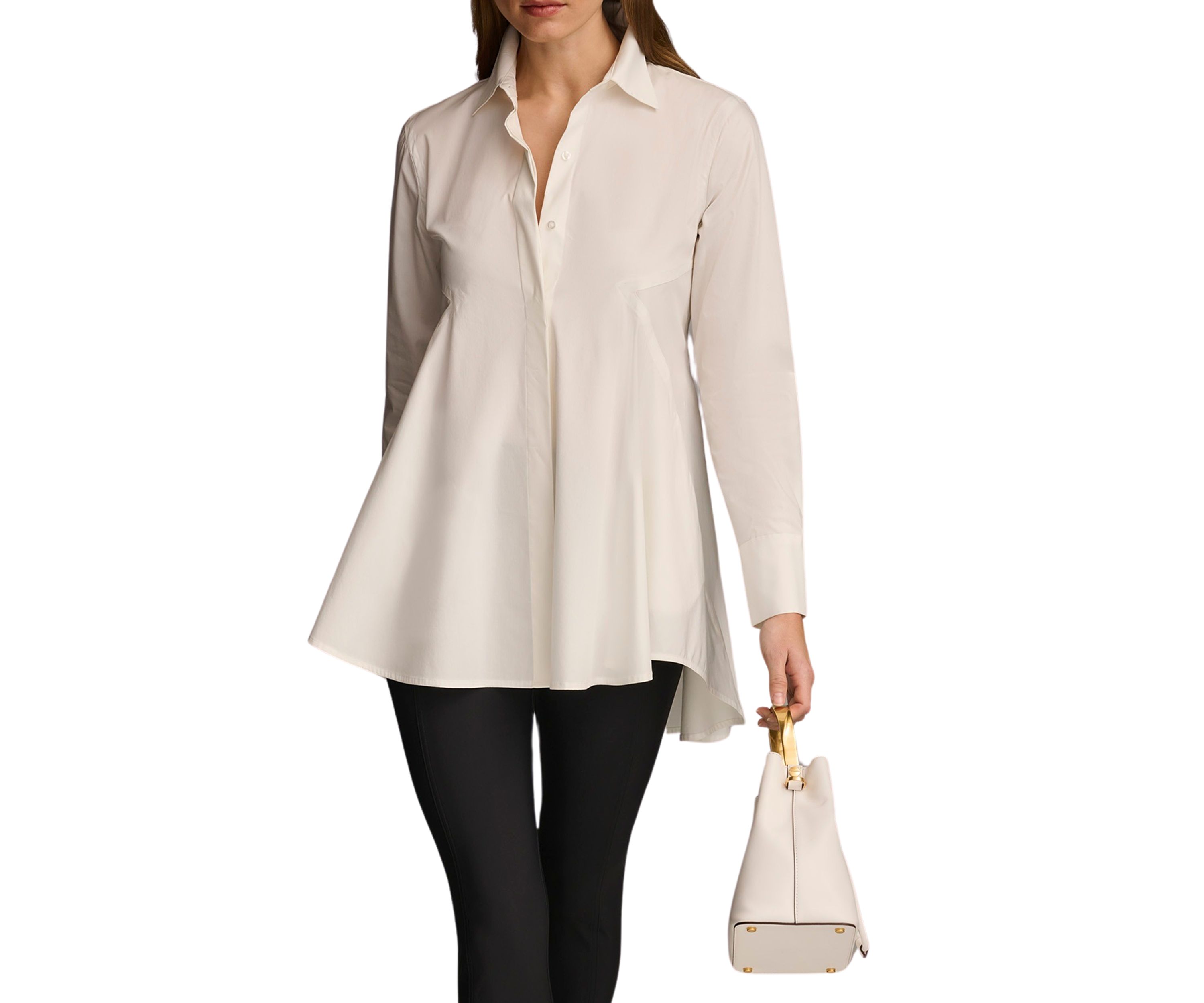Womens Collared High Low Tunic 