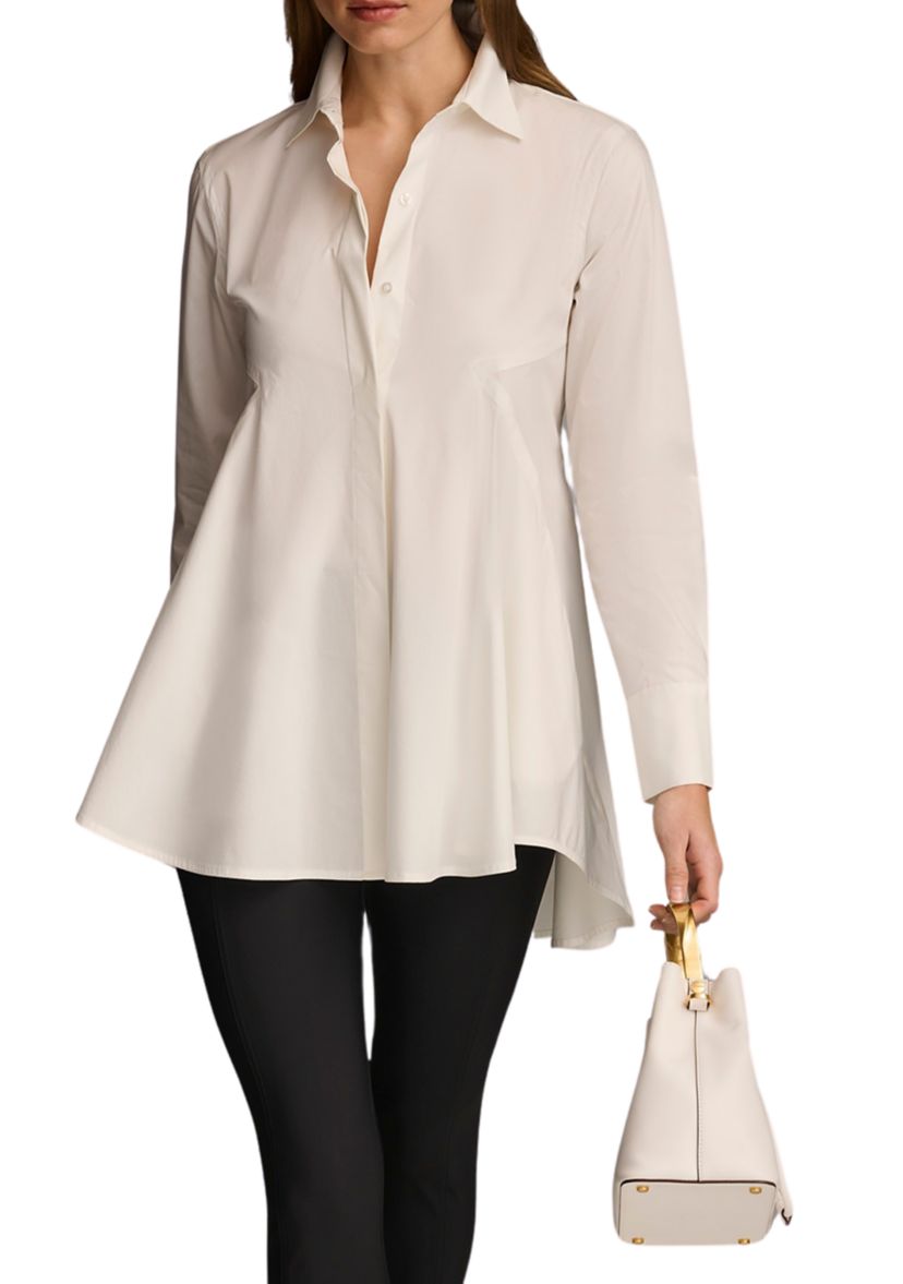 Womens Collared High Low Tunic 