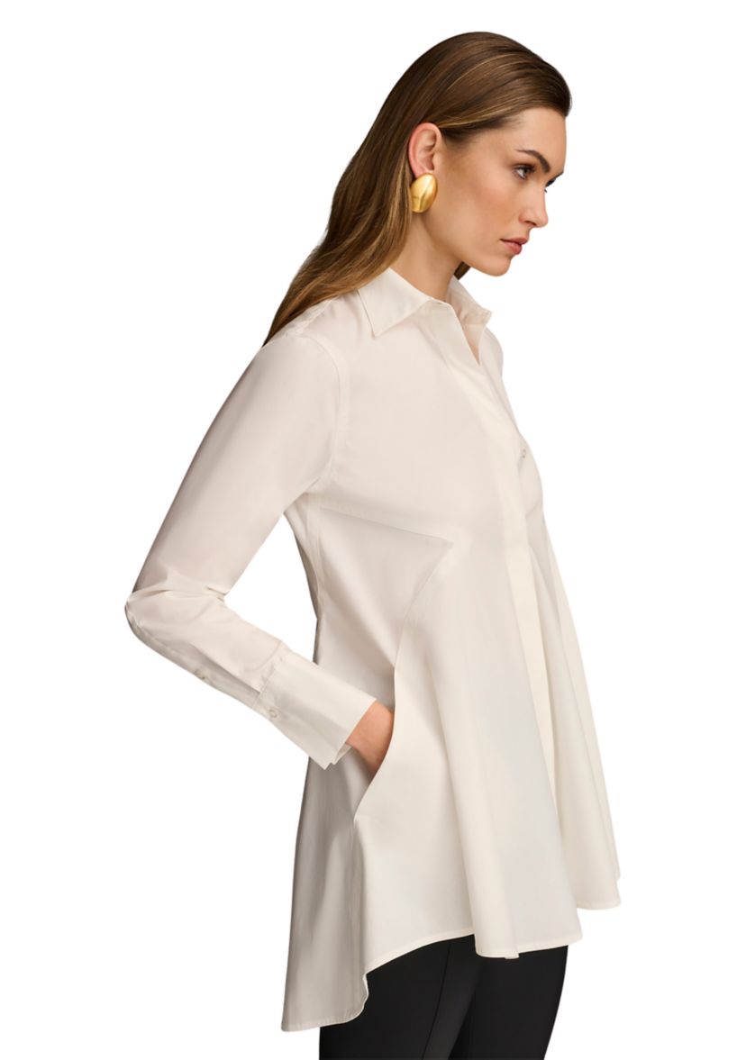 Womens Collared High Low Tunic 