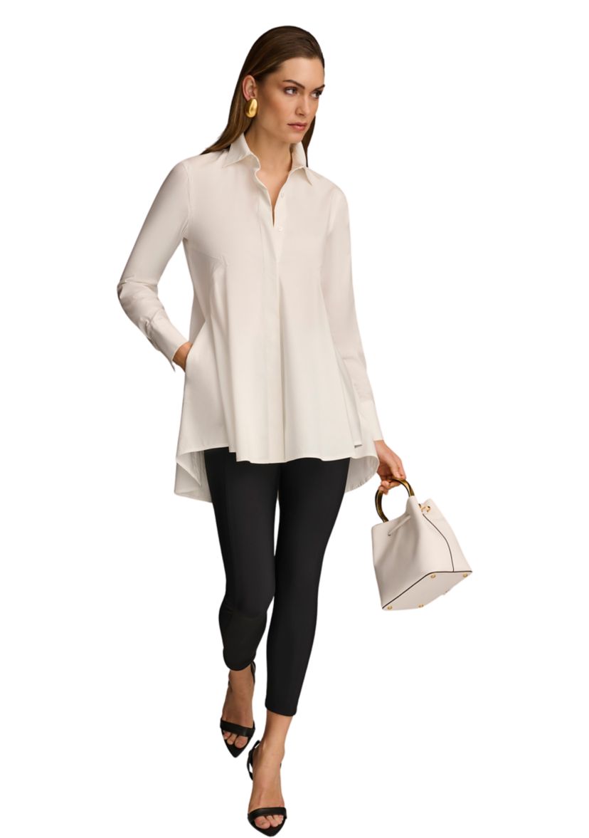 Womens Collared High Low Tunic 