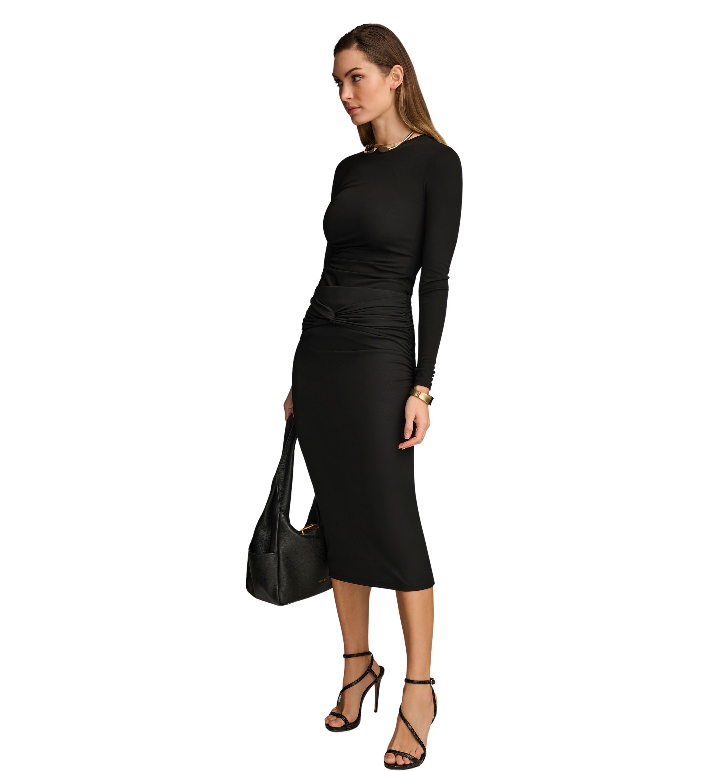 Womens Twist Front Knit Skirt 