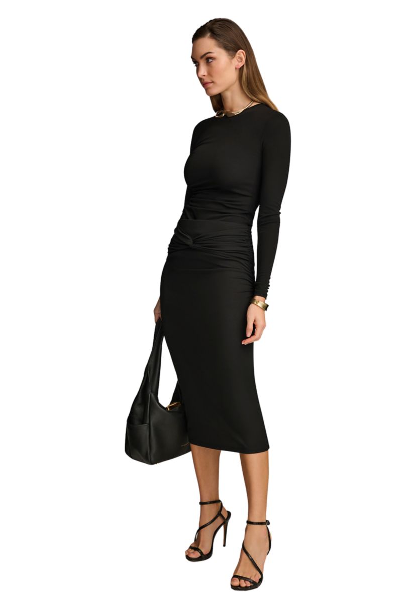 Womens Twist Front Knit Skirt 