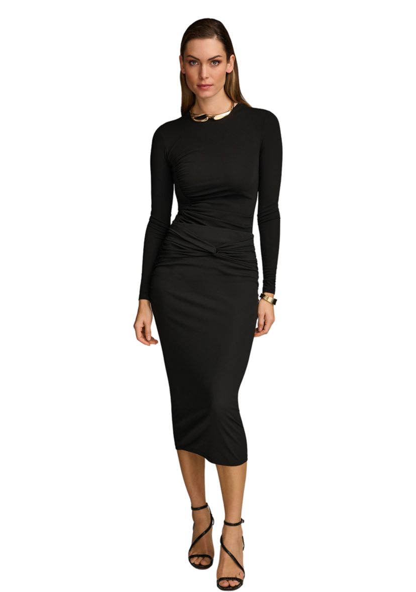 Womens Twist Front Knit Skirt 