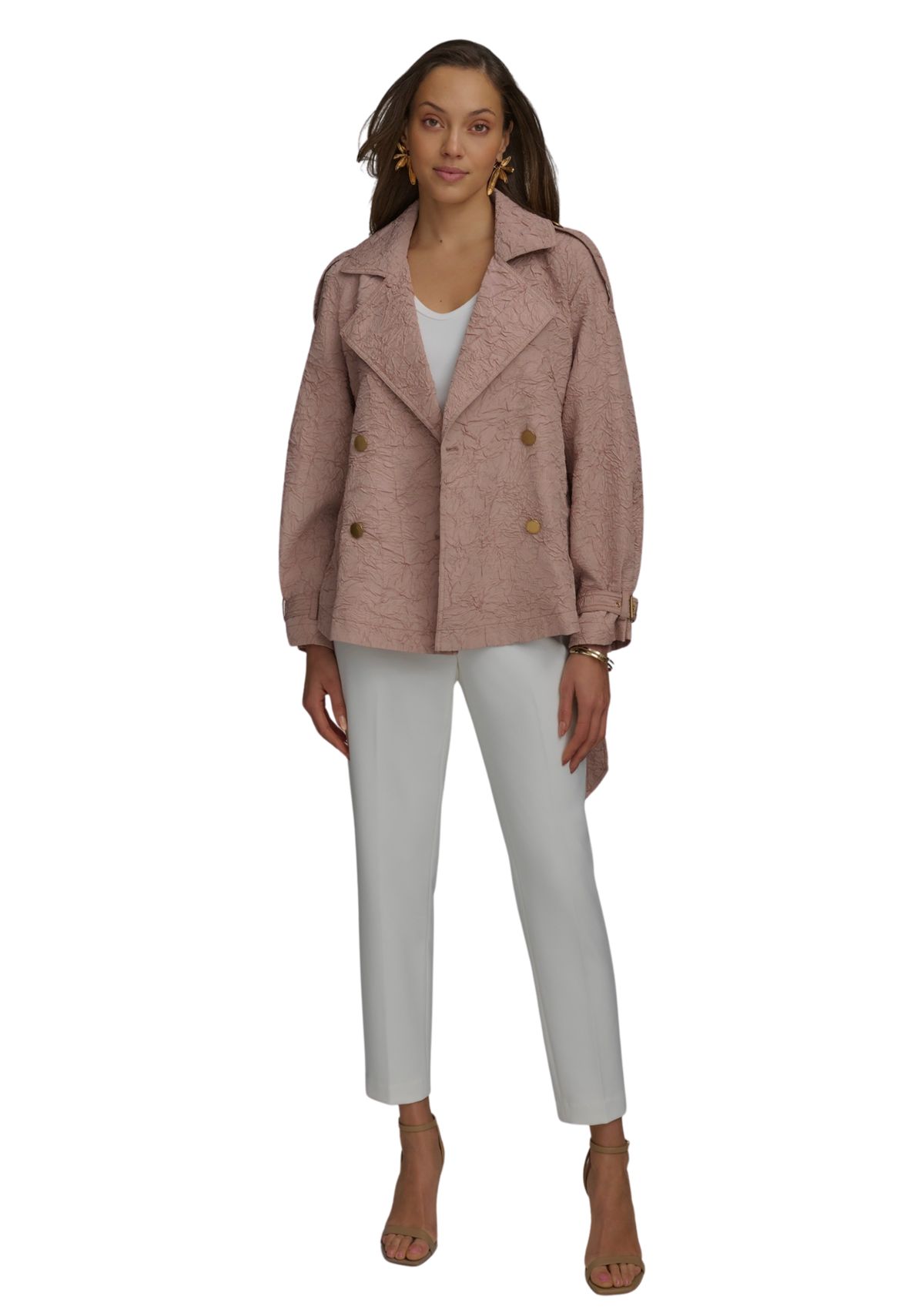 Womens Tie Waist Crinkle Jacket