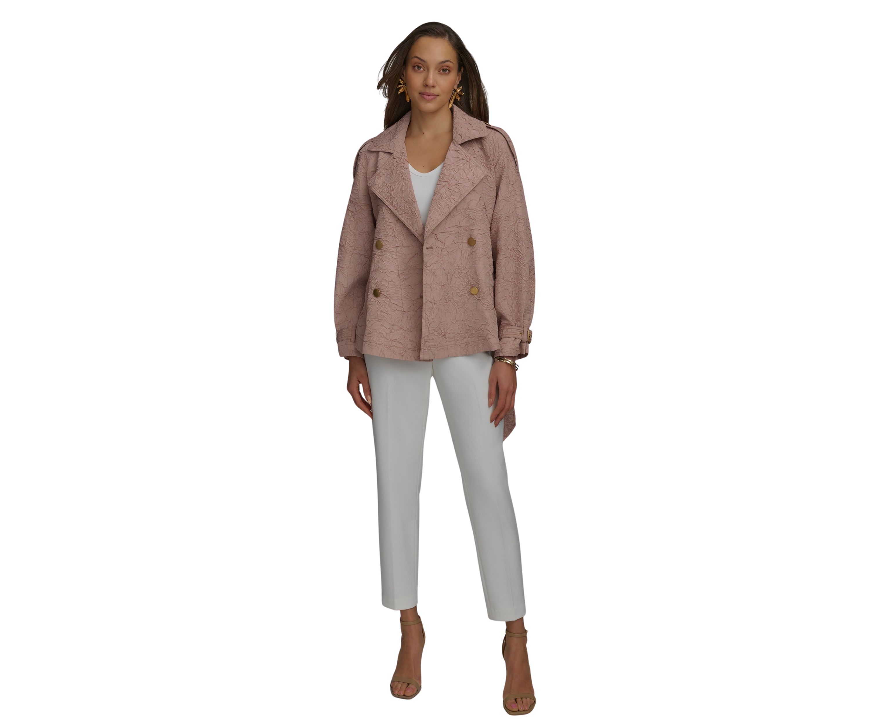 Womens Tie Waist Crinkle Jacket