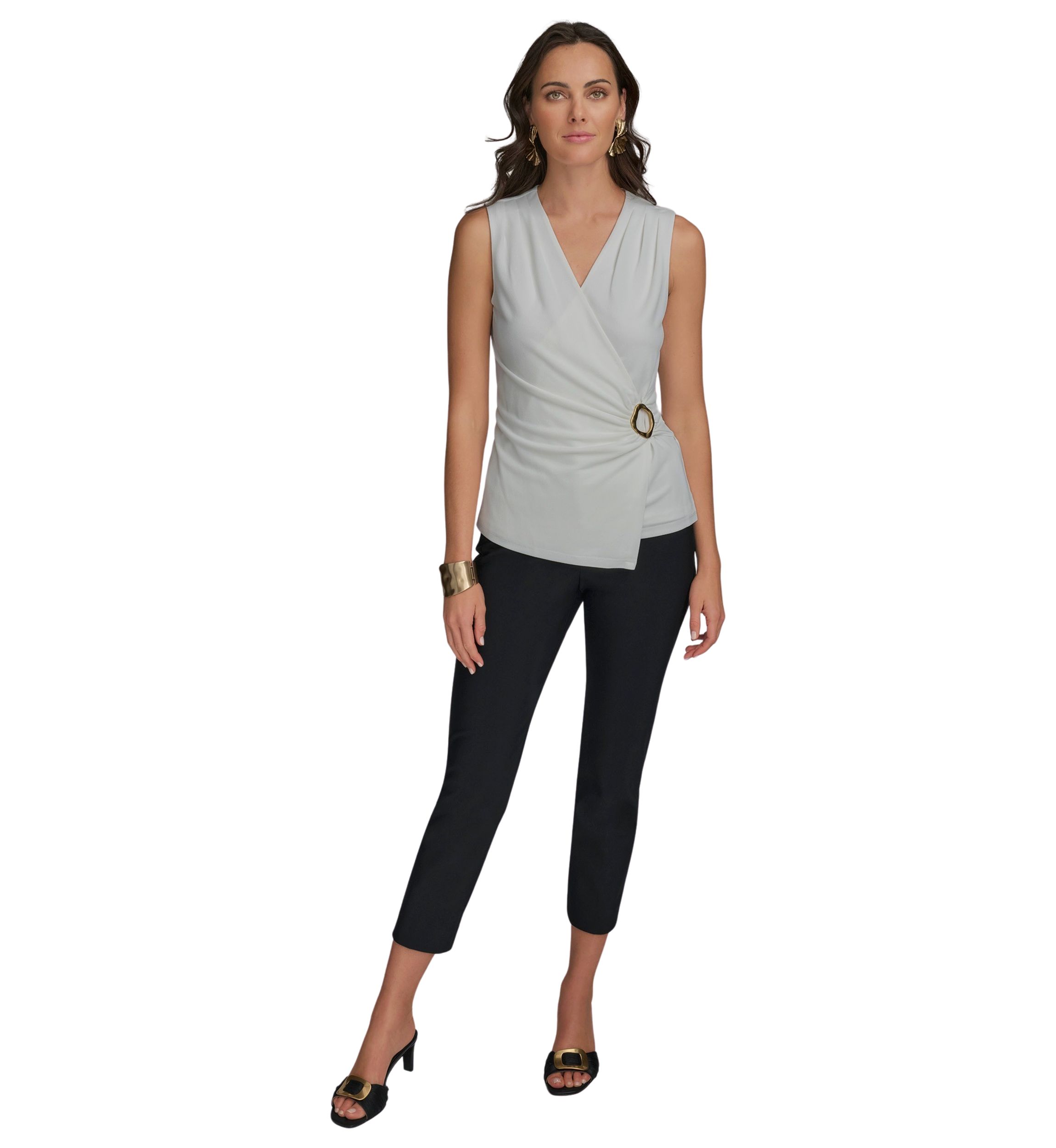 Womens Sleeveless Hardware Top 