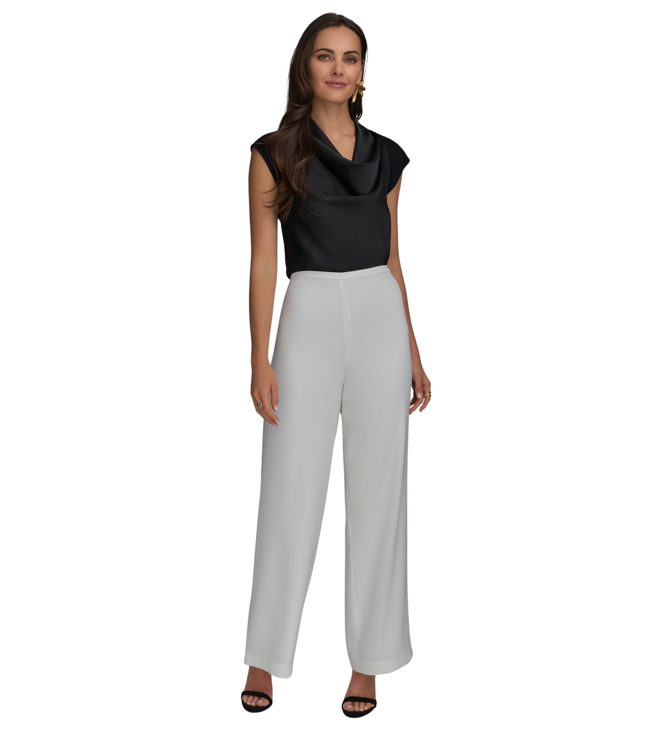 Womens Wide Leg Pull On Pants