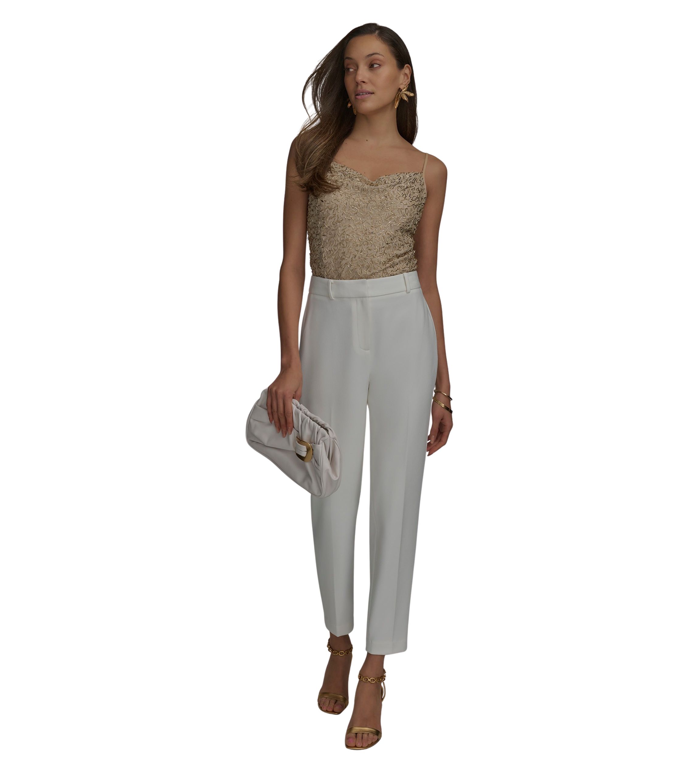 Womens Flat Front Straight Pants