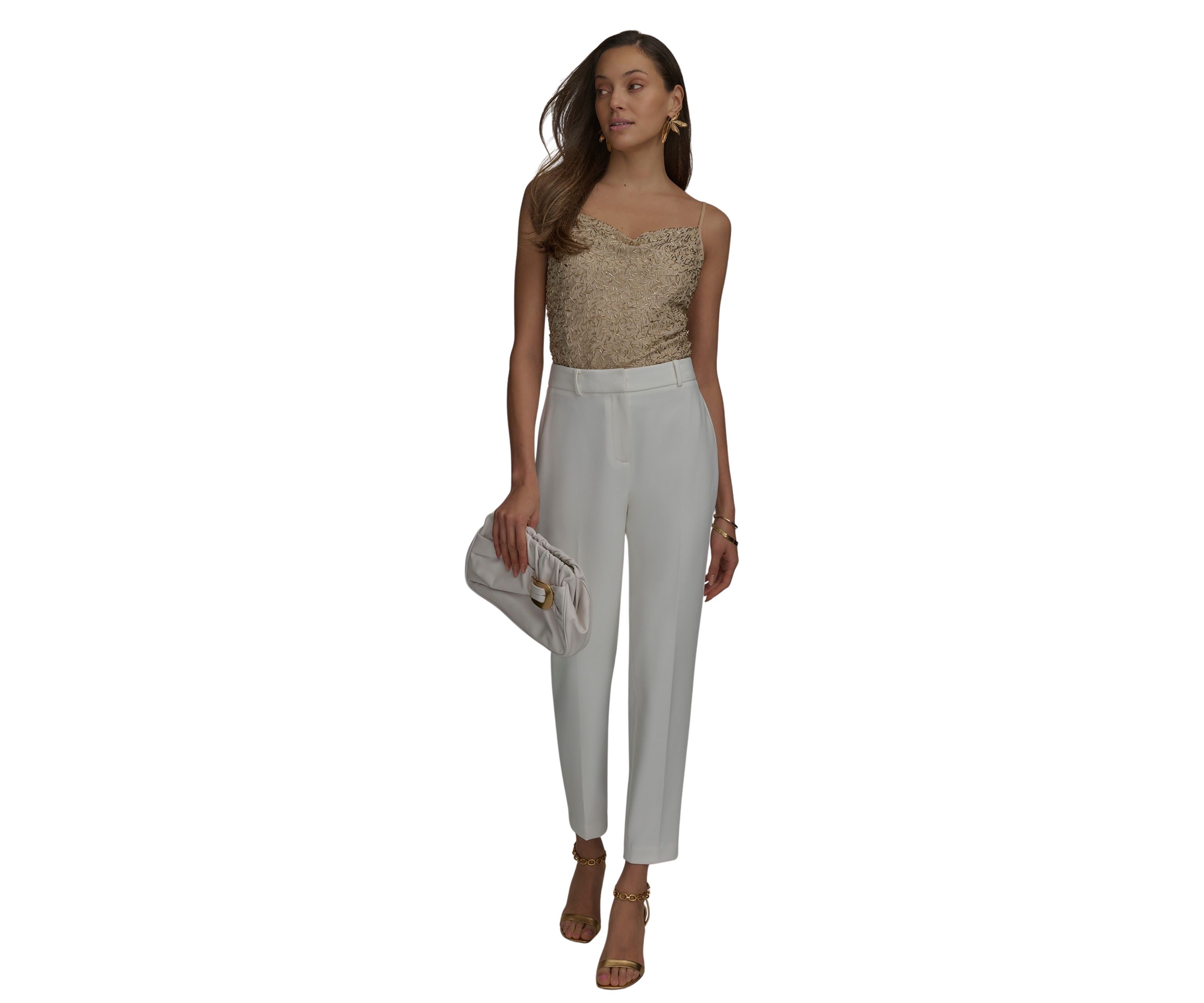 Womens Flat Front Straight Pants