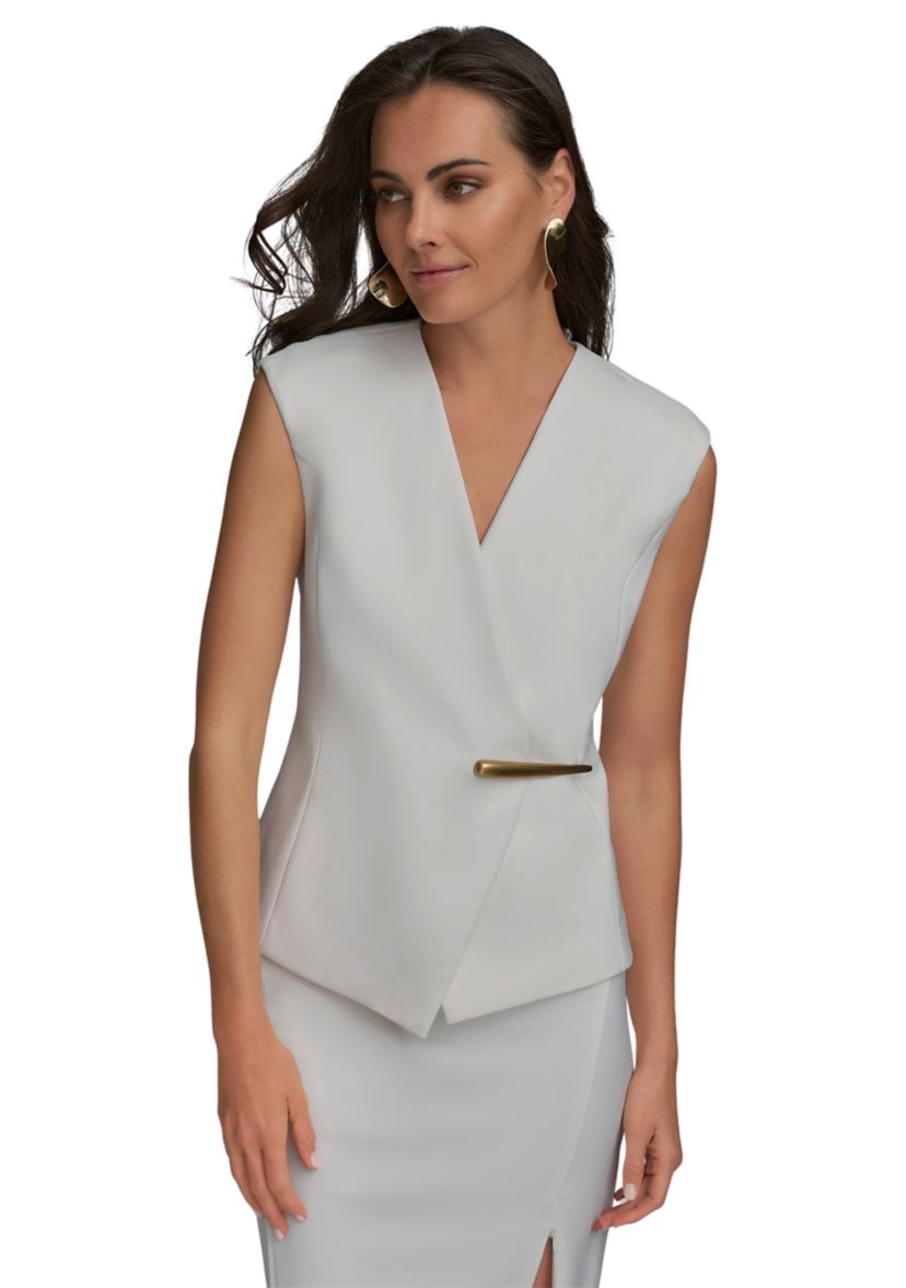 Womens Sleeveless Hardware Jacket 