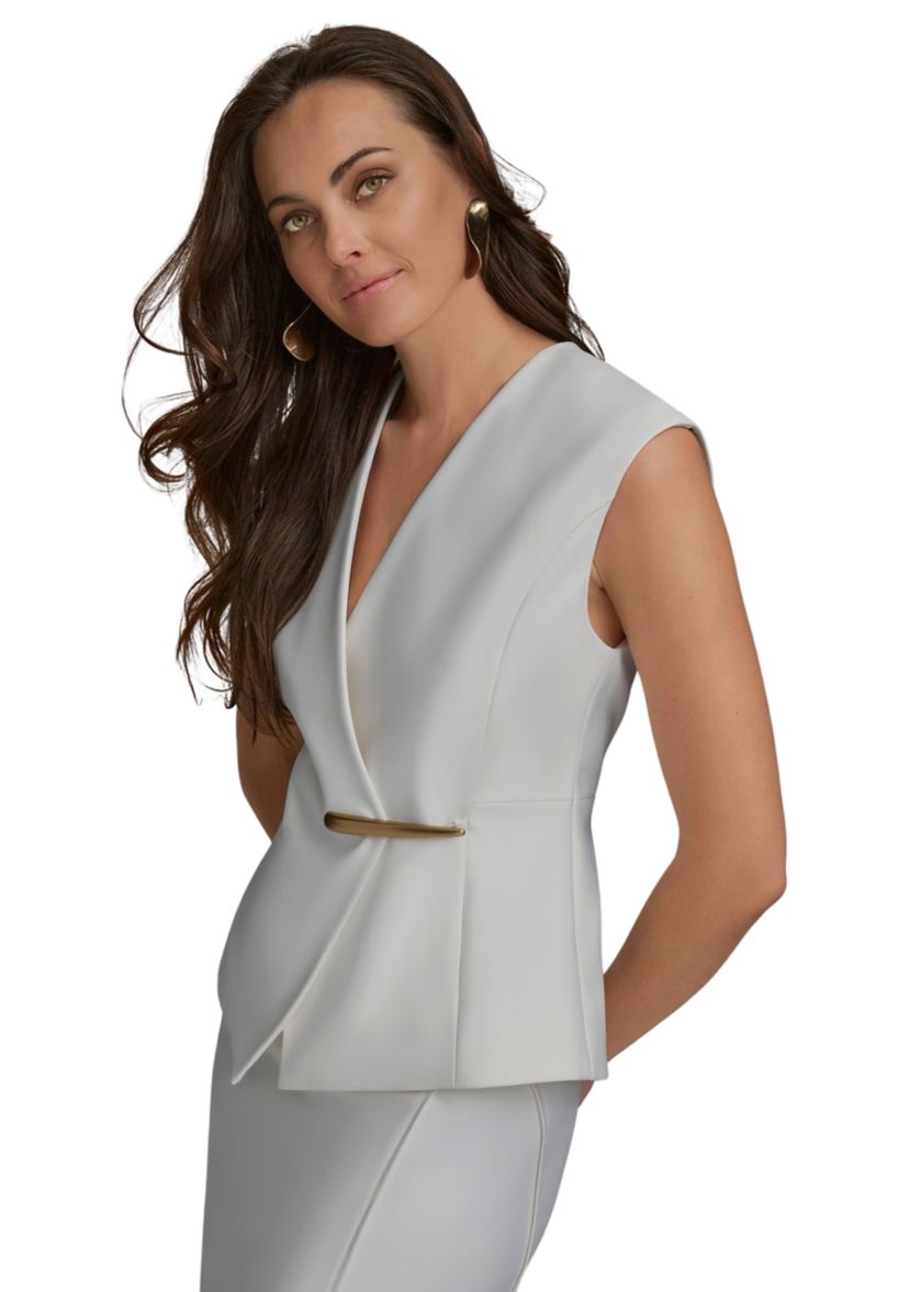 Womens Sleeveless Hardware Jacket 