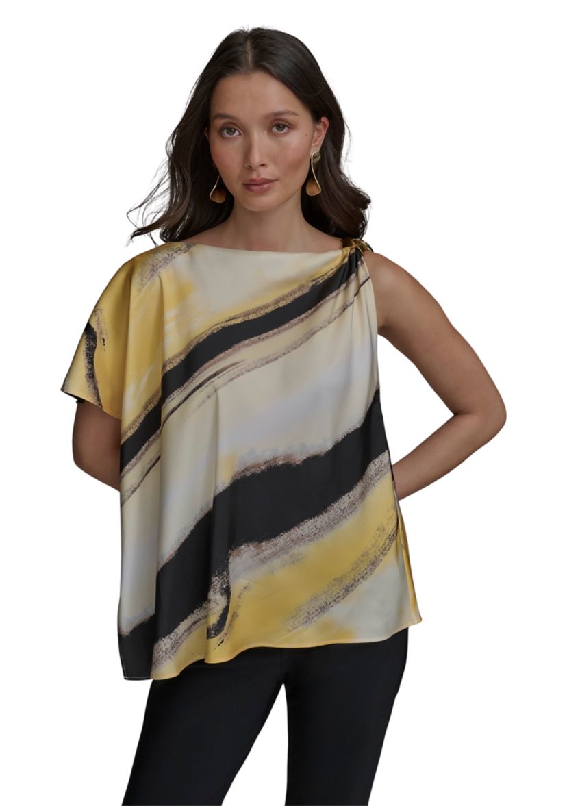 Womens Brushstroke Printed Blouse