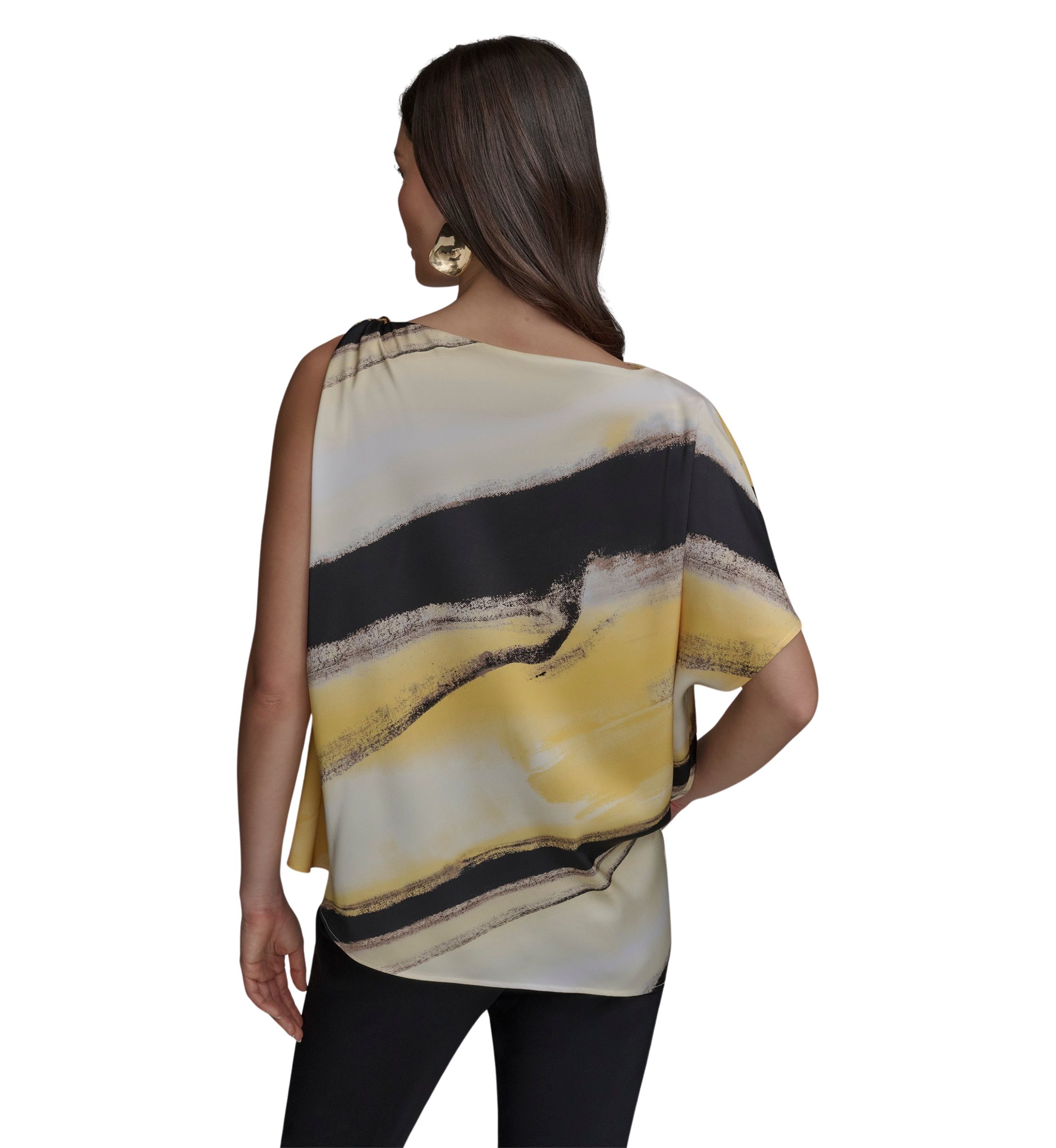 Womens Brushstroke Printed Blouse