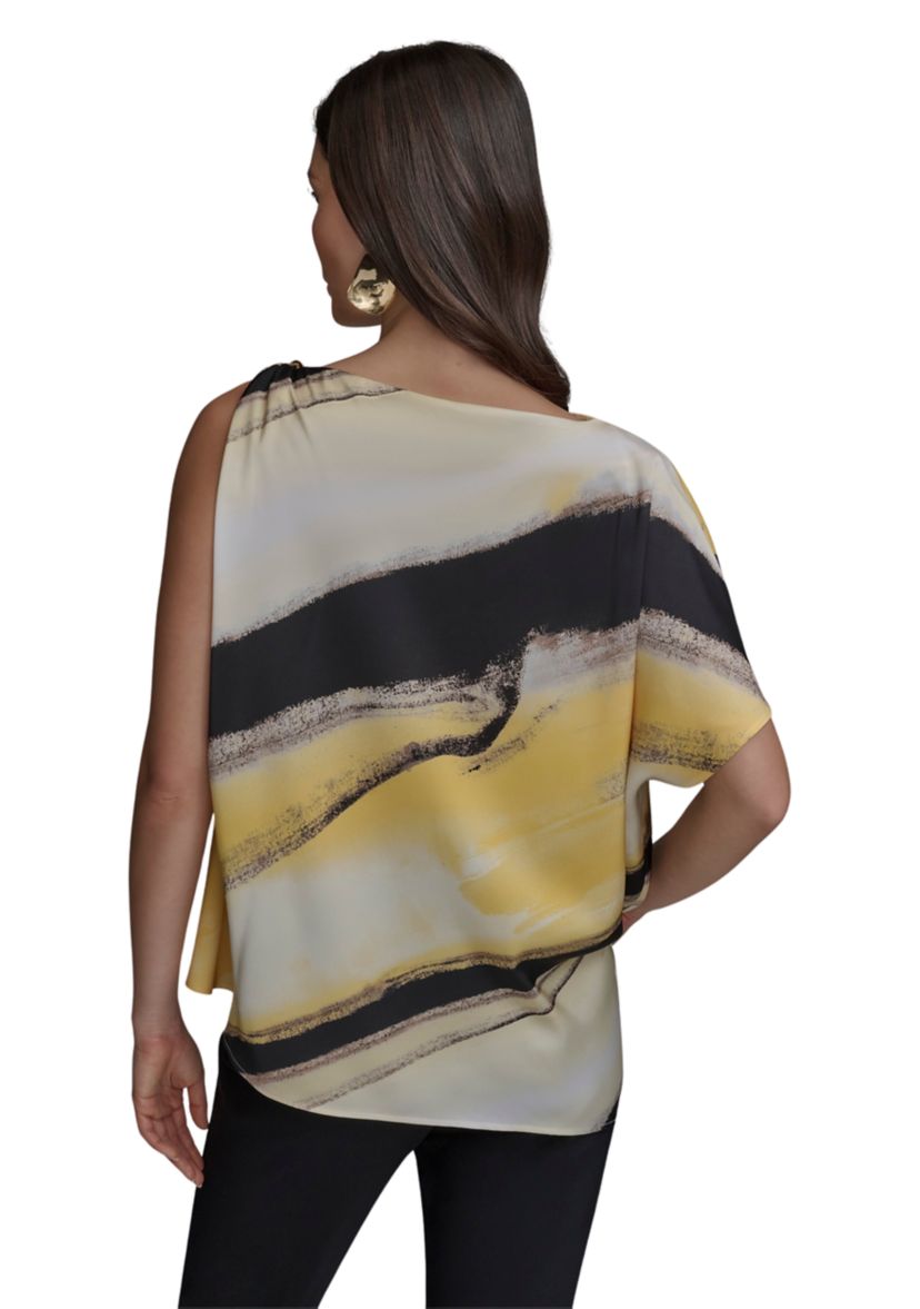 Womens Brushstroke Printed Blouse