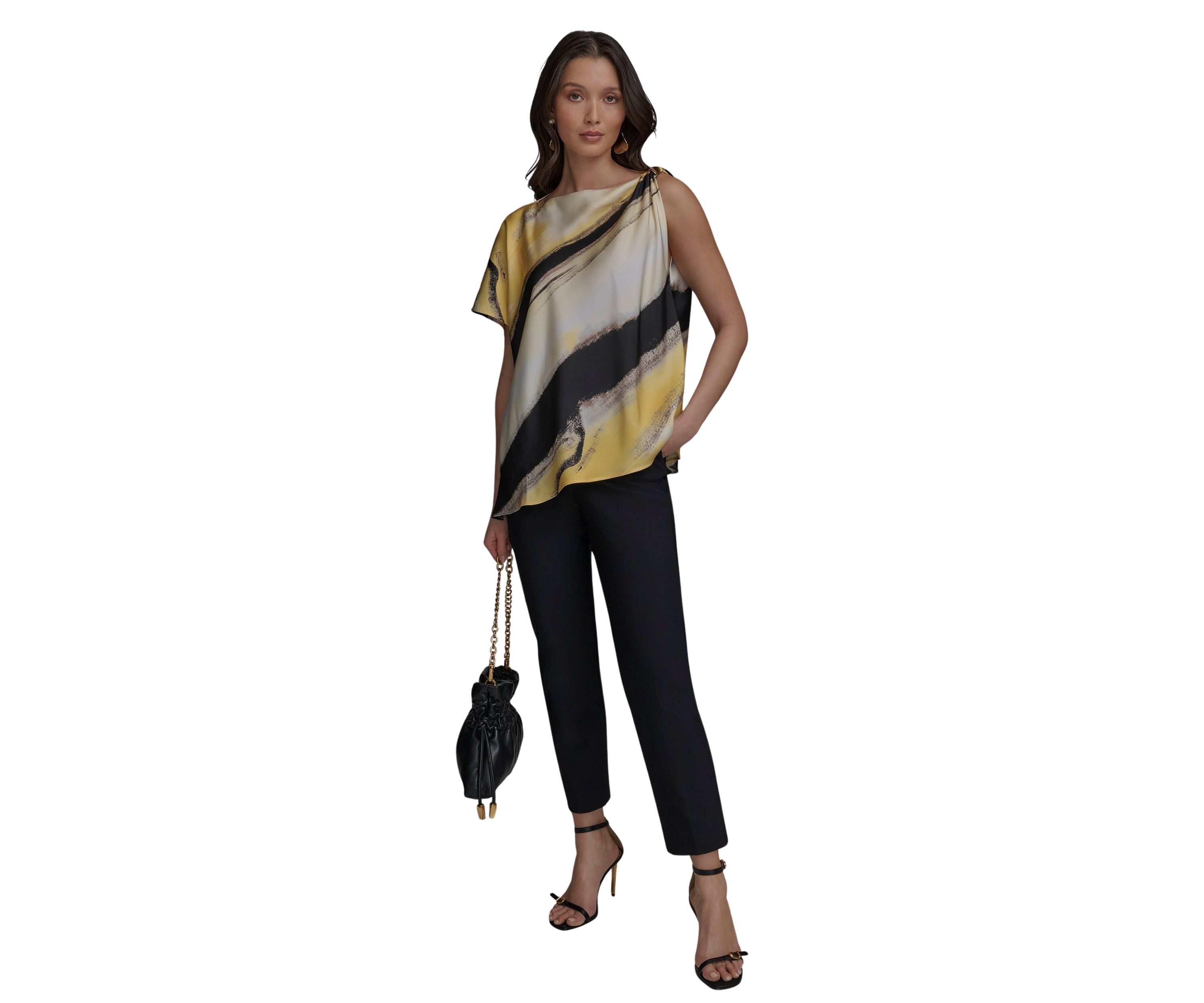 Womens Brushstroke Printed Blouse