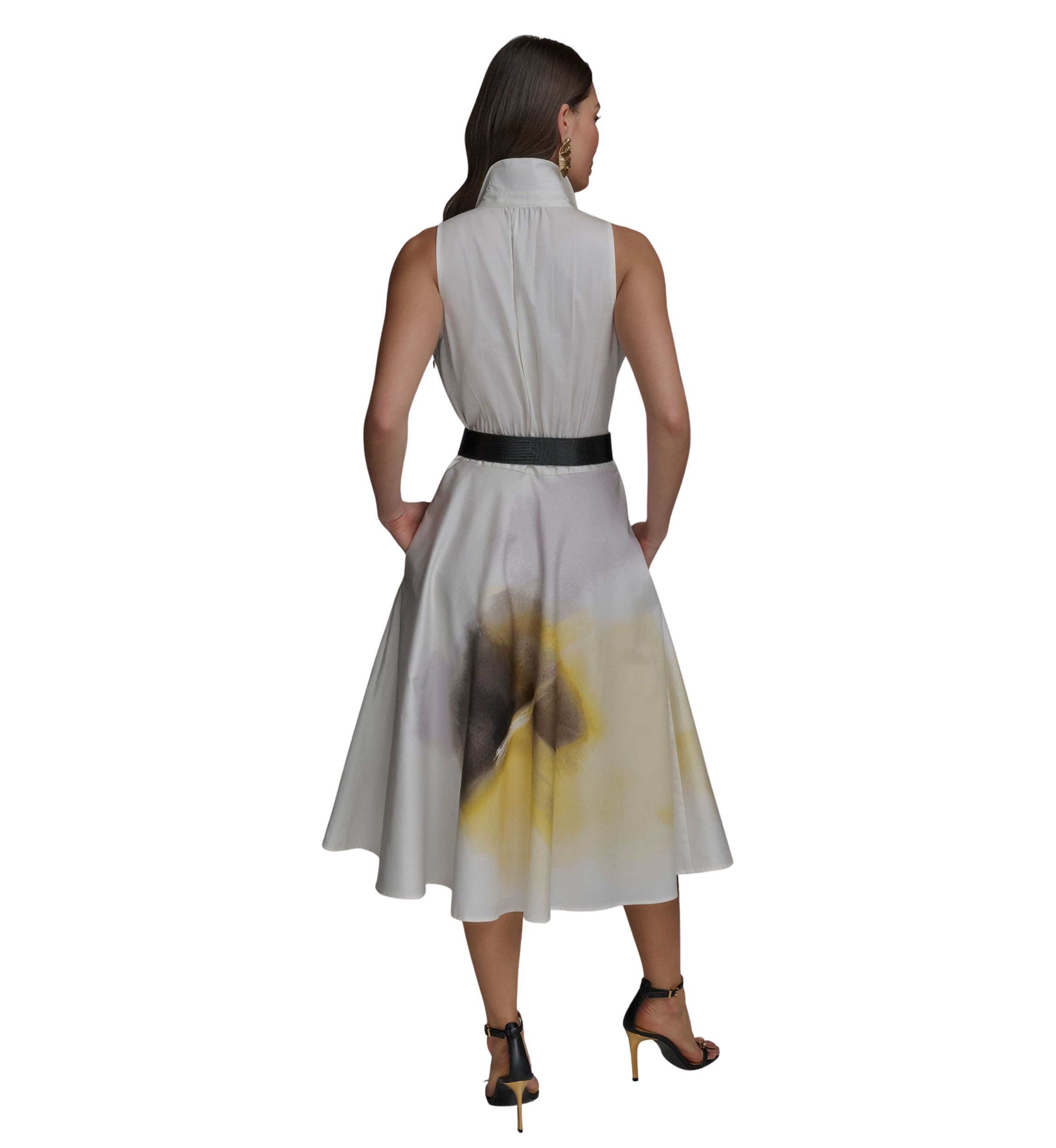 Womens Placement Printed Belted Shirtdress