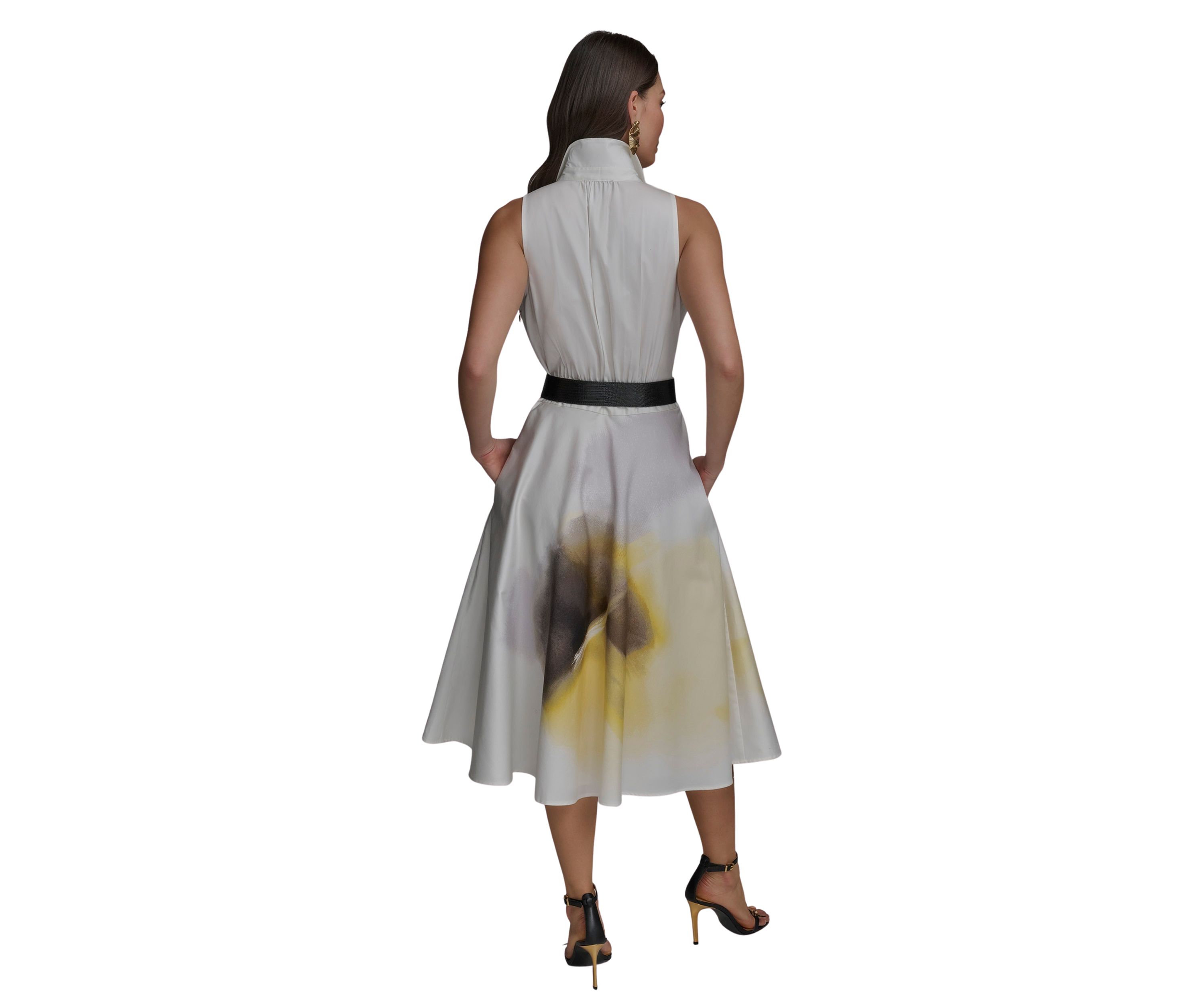 Womens Placement Printed Belted Shirtdress