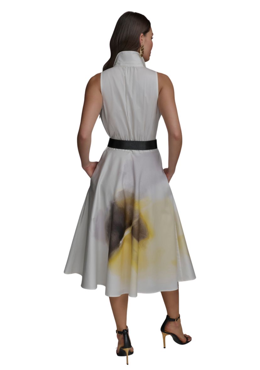 Womens Placement Printed Belted Shirtdress