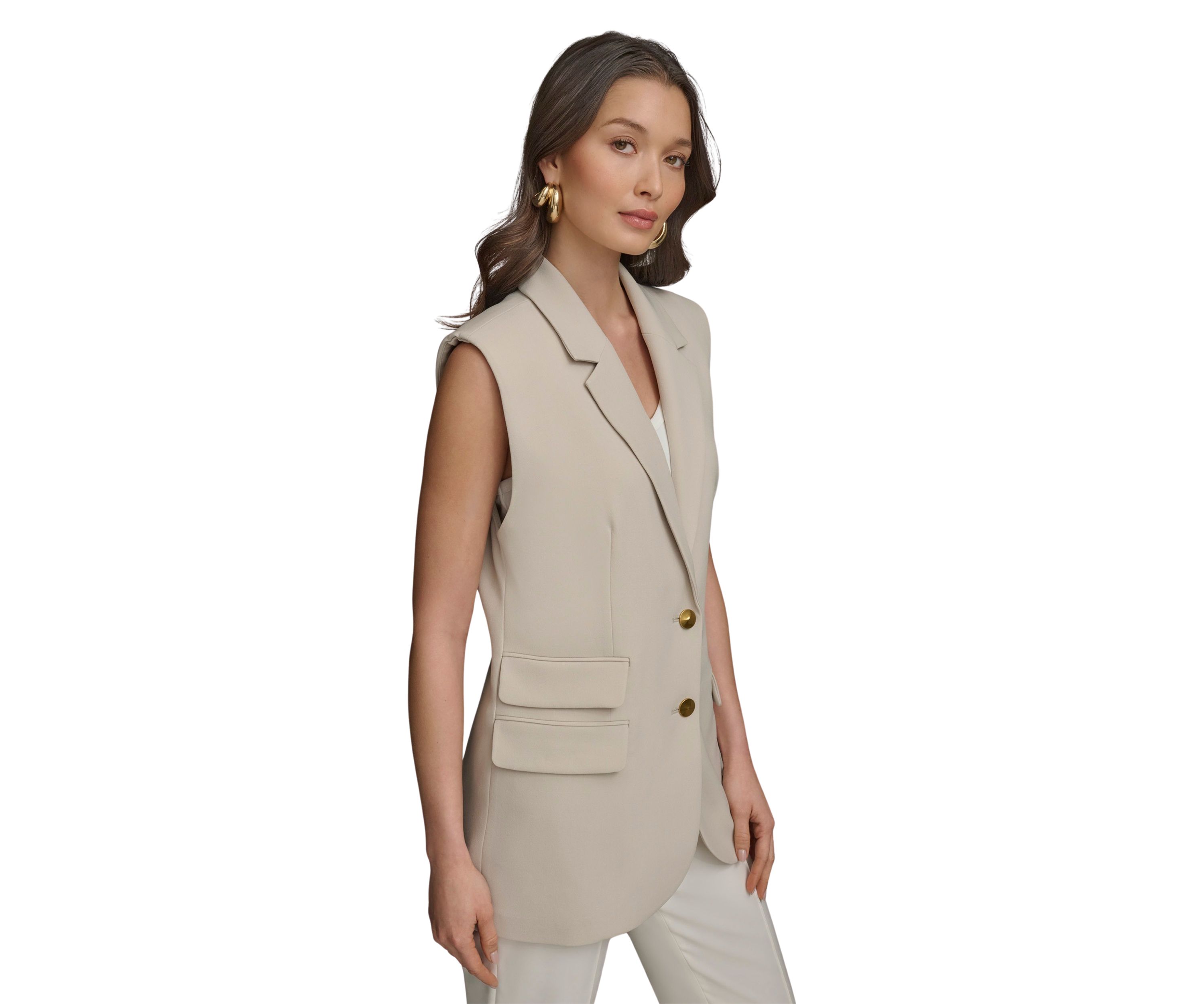Womens Cap Sleeve Notch Collar Jacket
