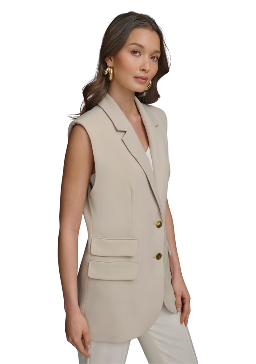 Womens Cap Sleeve Notch Collar Jacket