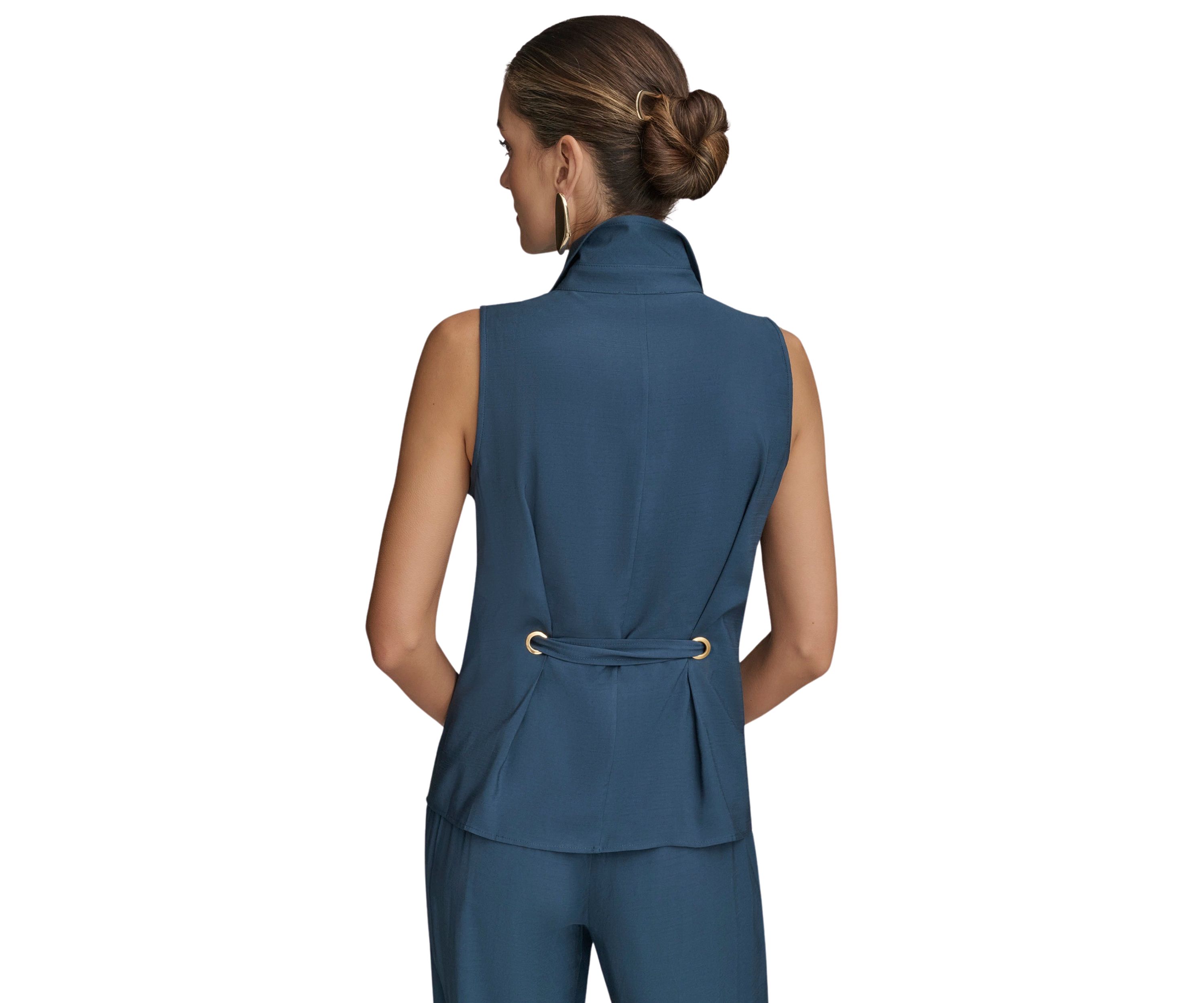 Womens Sleeveless Tie Waist Vest 