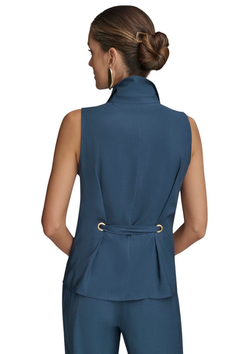 Womens Sleeveless Tie Waist Vest 