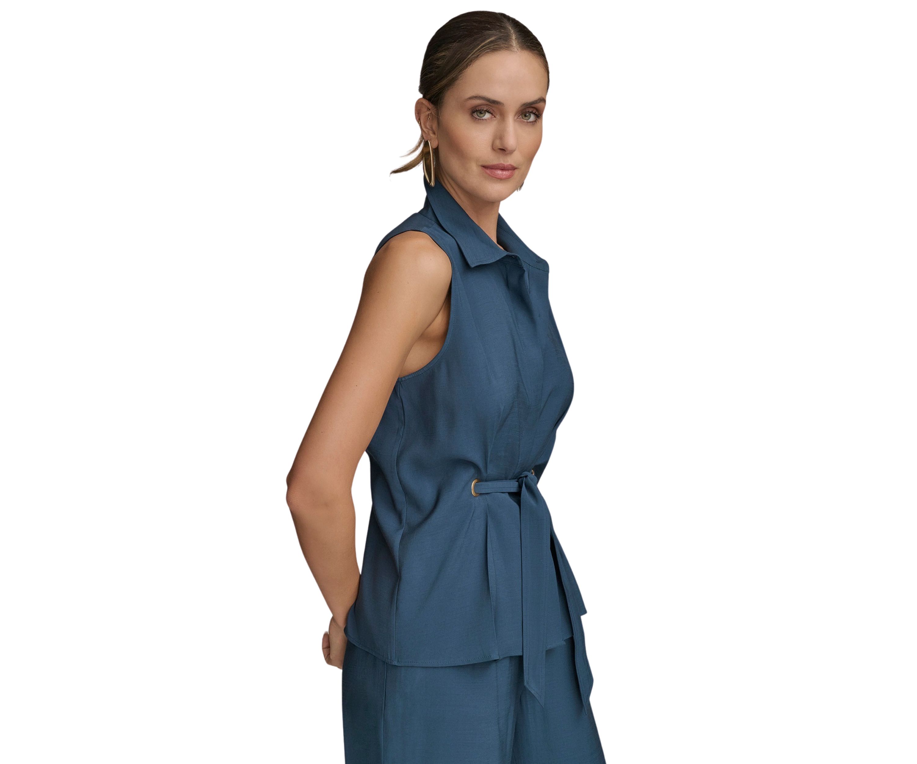 Womens Sleeveless Tie Waist Vest 
