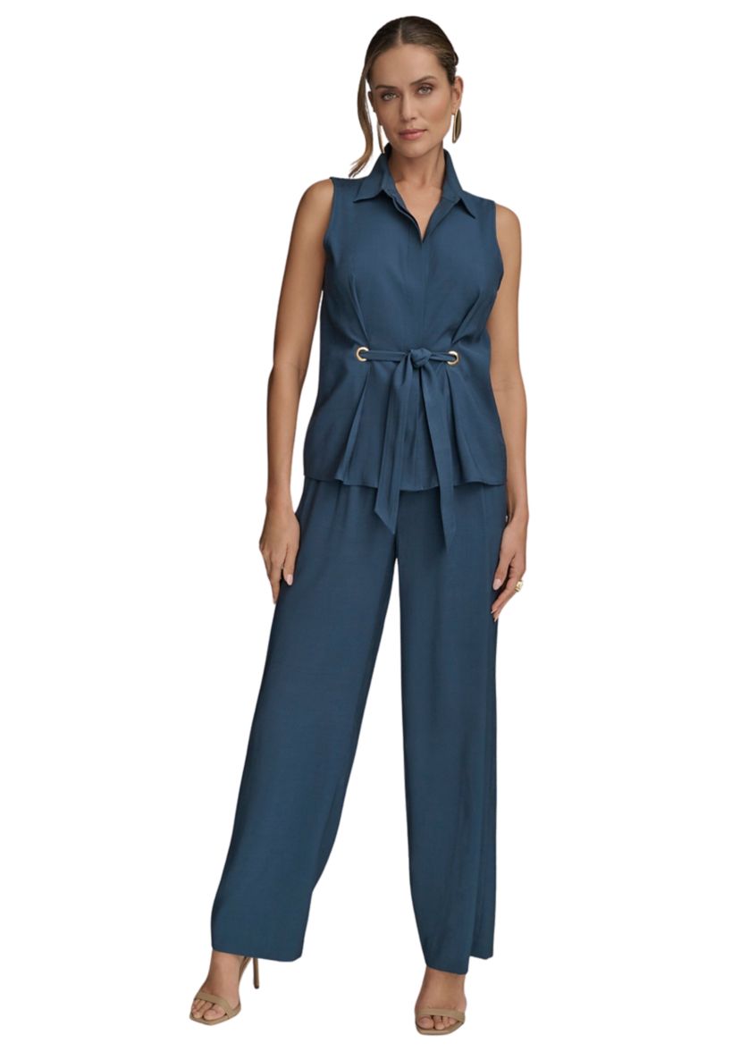 Womens Sleeveless Tie Waist Vest 
