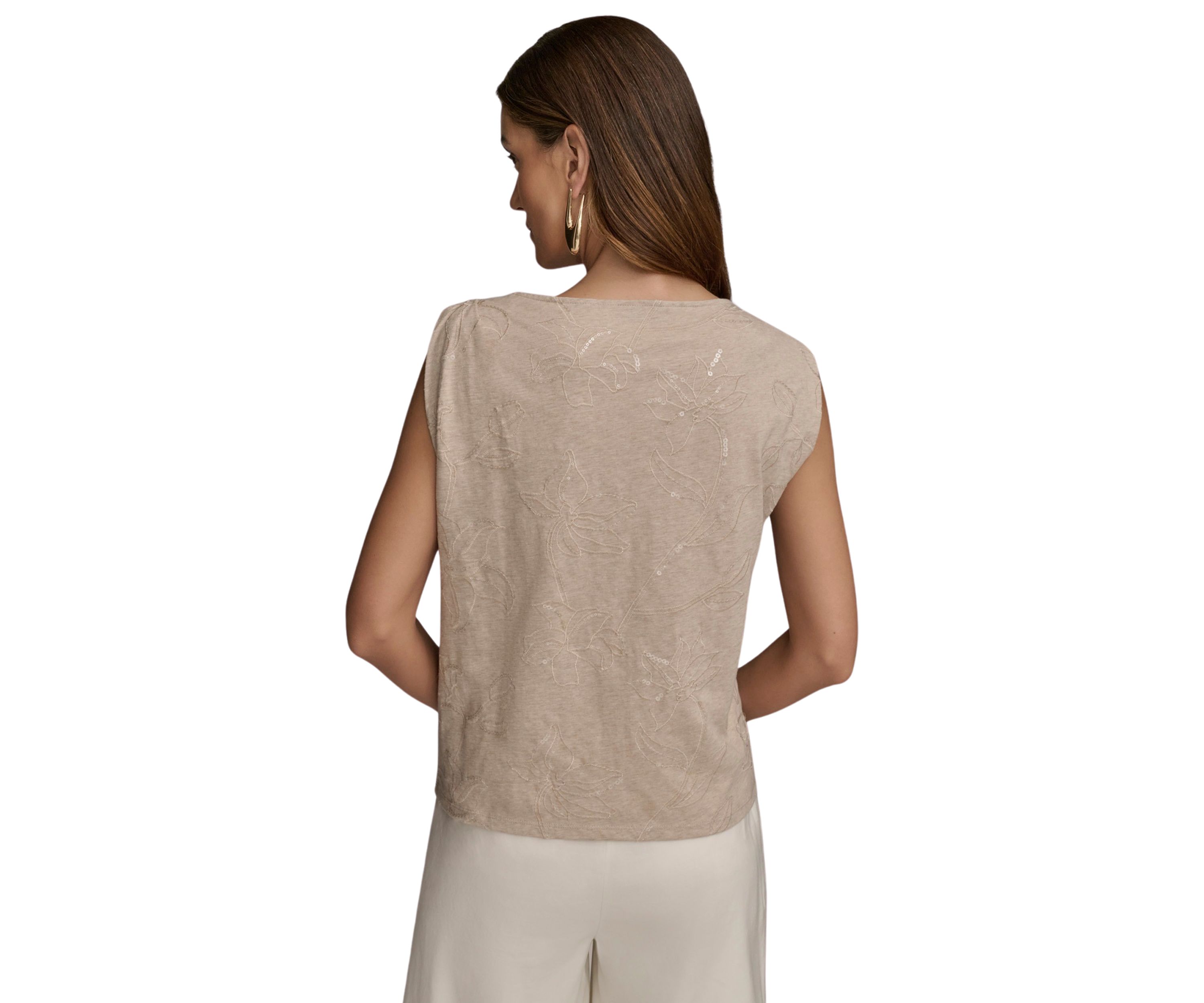 Womens Sleeveless Twist Asymmetrical Neck Blouse
