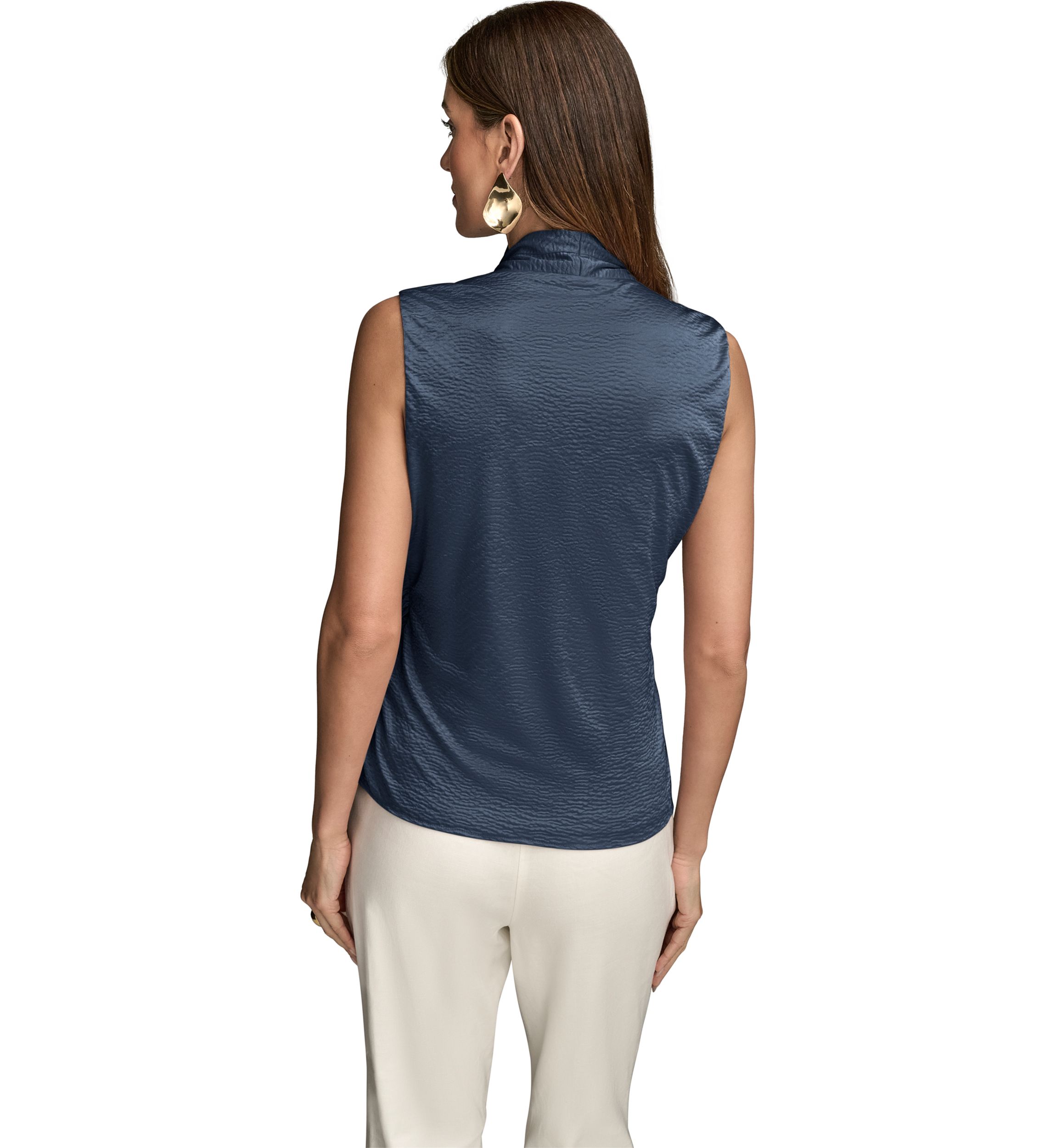 Womens V-Neck Tie Waist Blouse