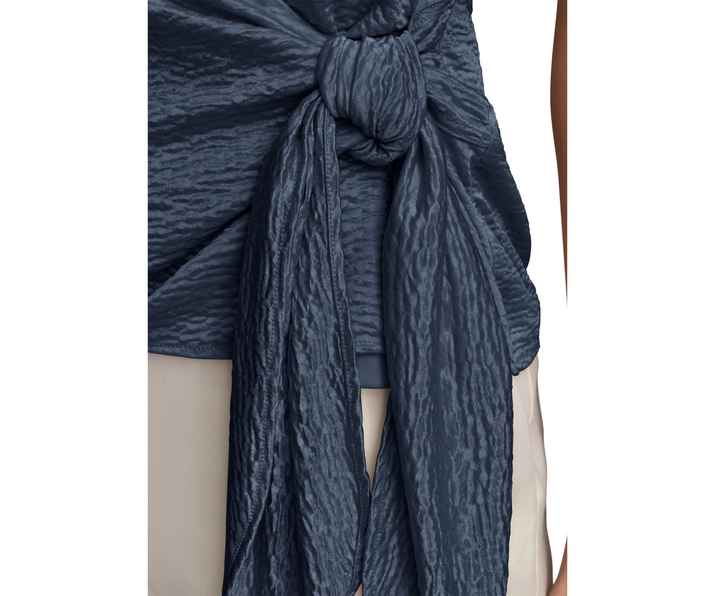 Womens V-Neck Tie Waist Blouse