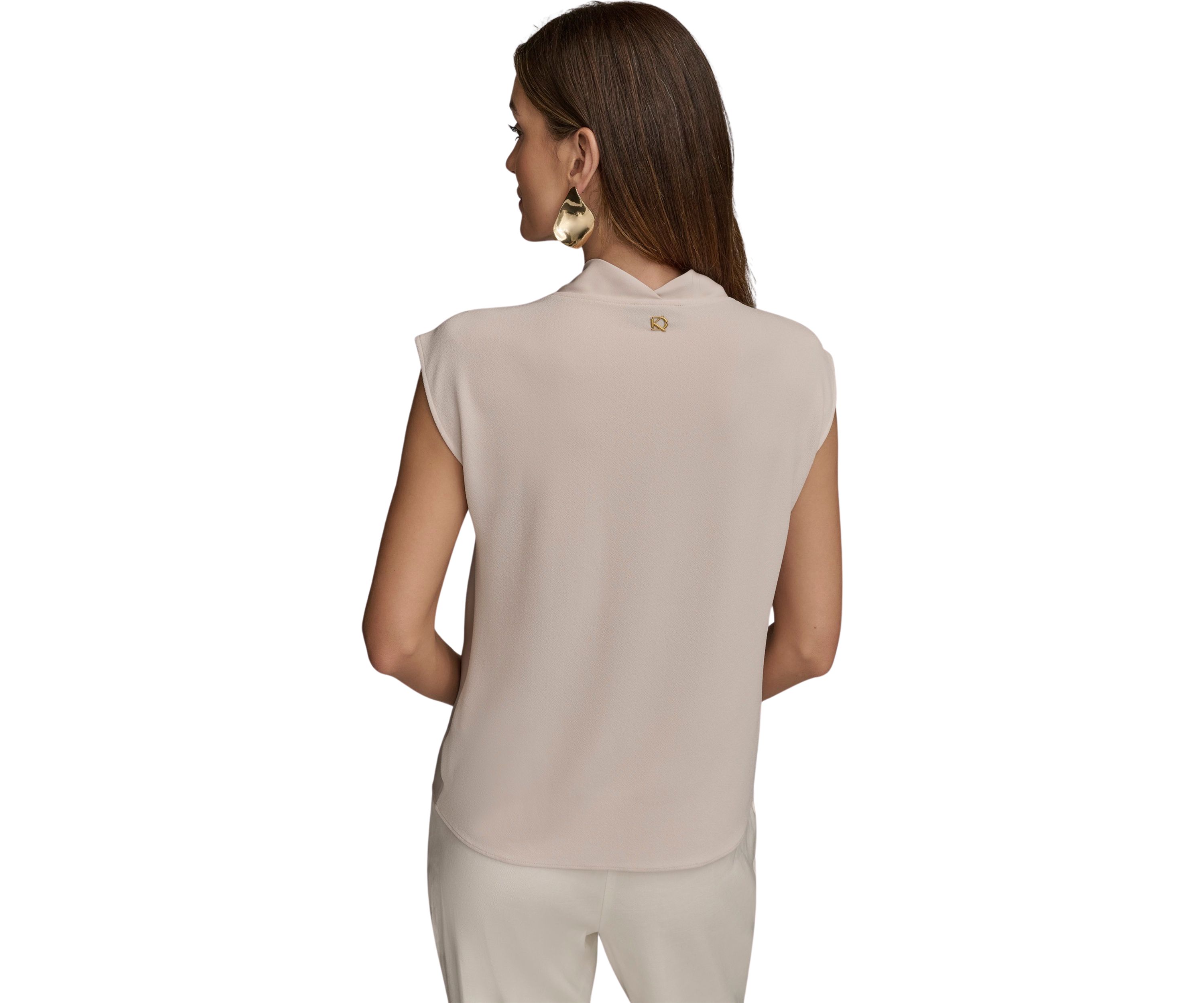 Womens Sleeveless Cowl Neck Blouse