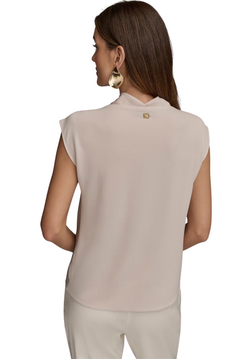 Womens Sleeveless Cowl Neck Blouse