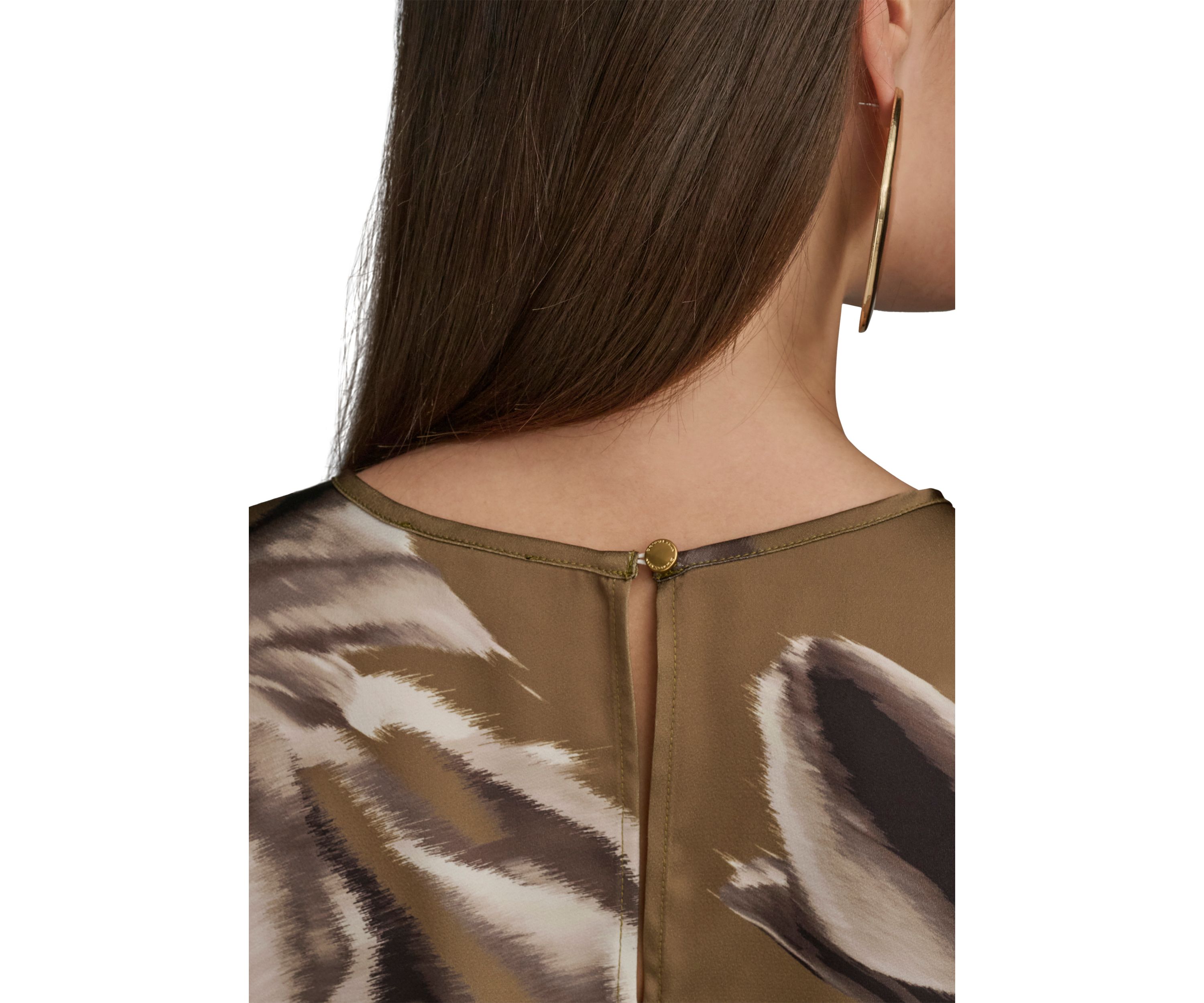 Womens Side Hardware Floral Printed Blouse