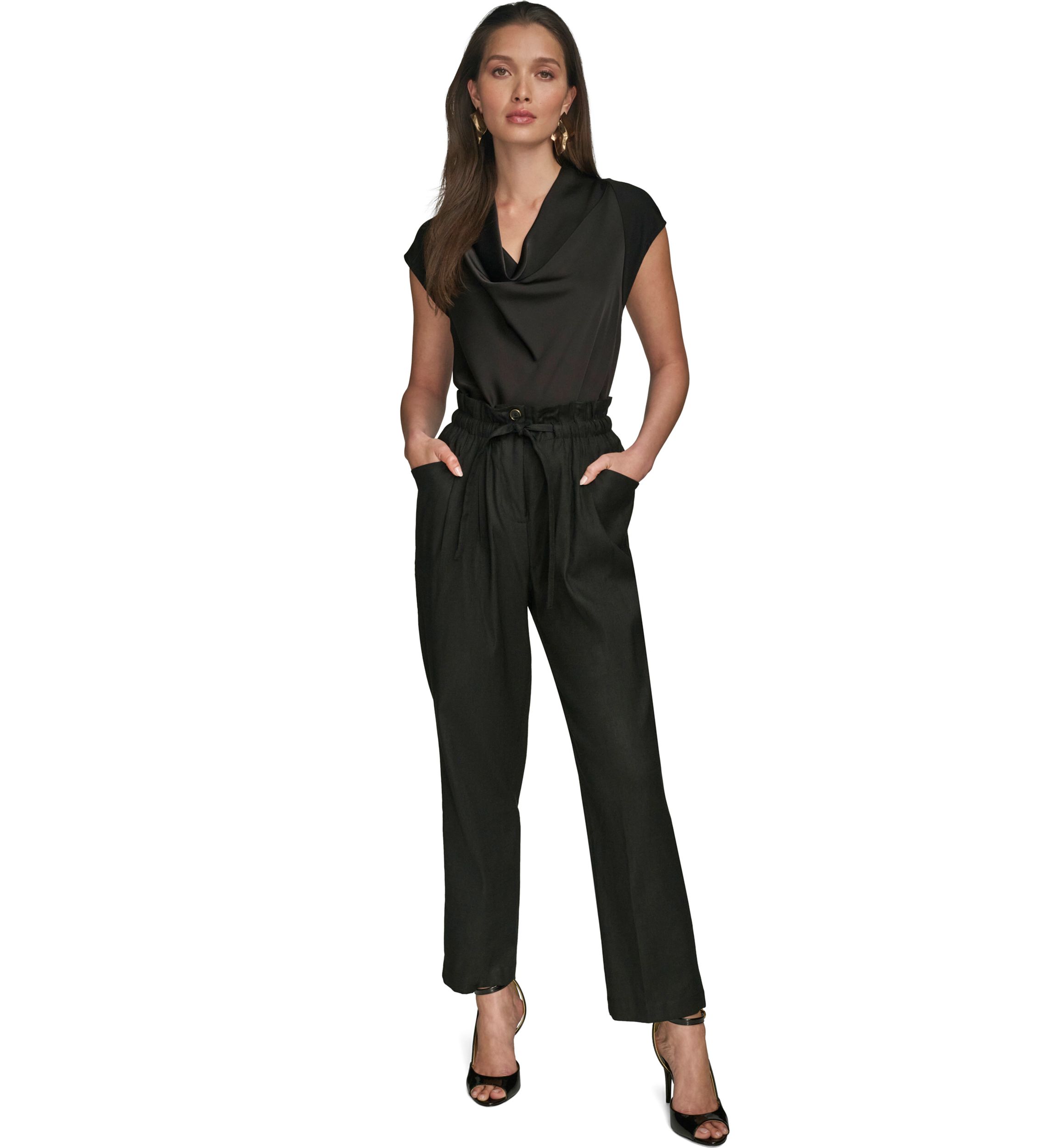 Womens Belted Slim Pants