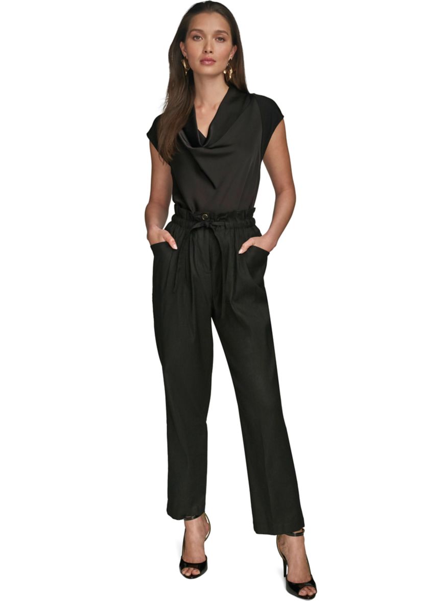 Womens Belted Slim Pants