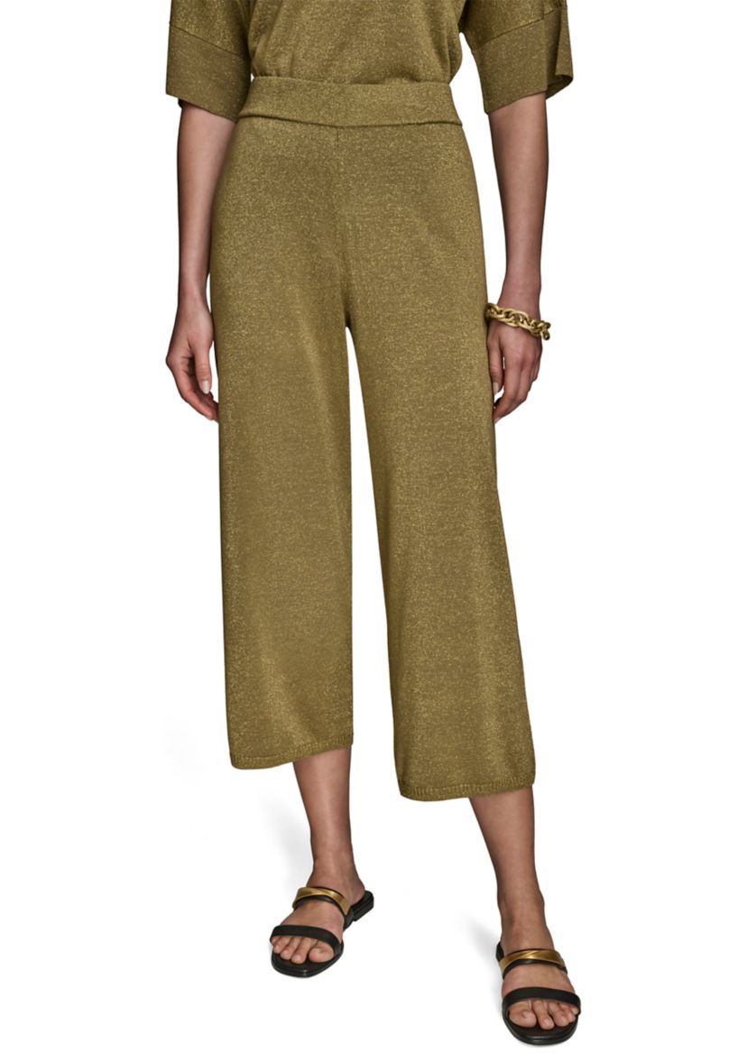 Womens Wide Leg Shimmer Sweater Pants