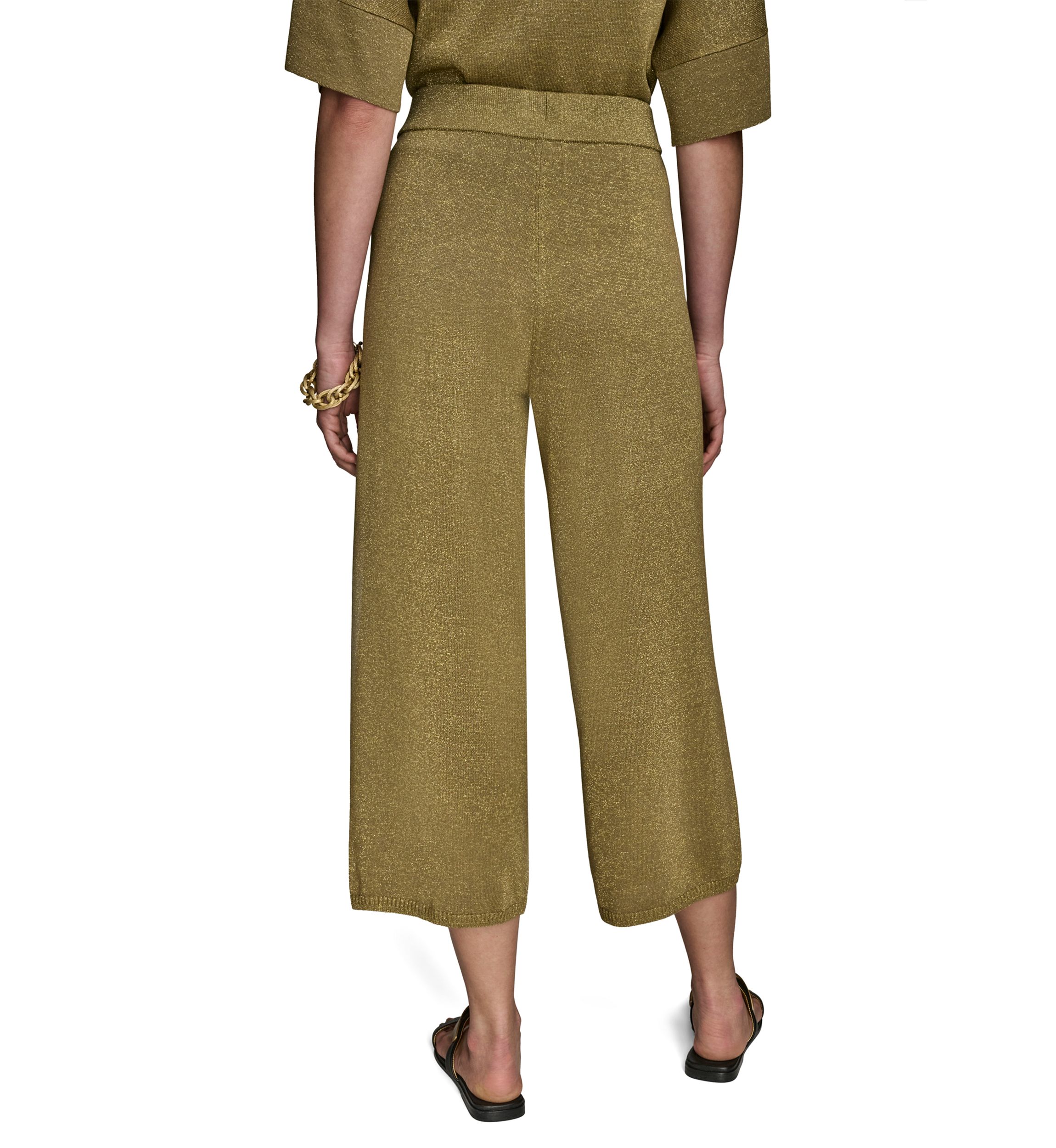 Womens Wide Leg Shimmer Sweater Pants