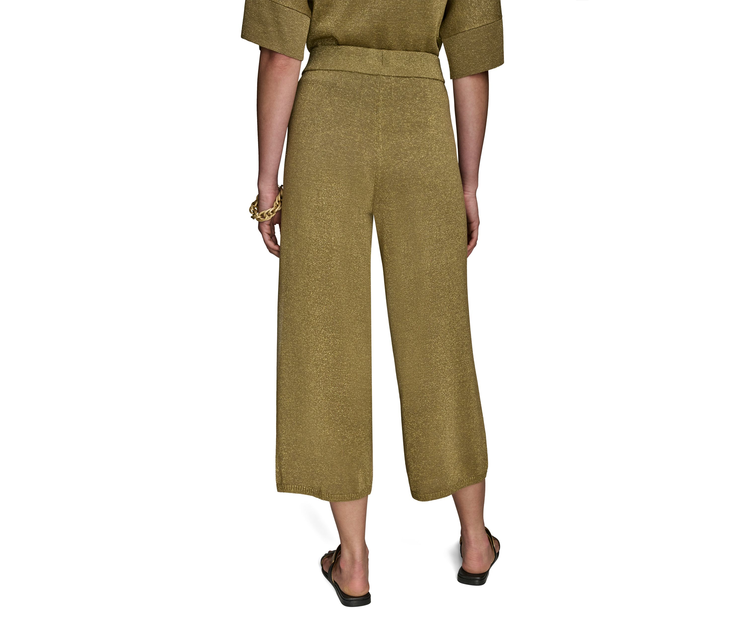 Womens Wide Leg Shimmer Sweater Pants