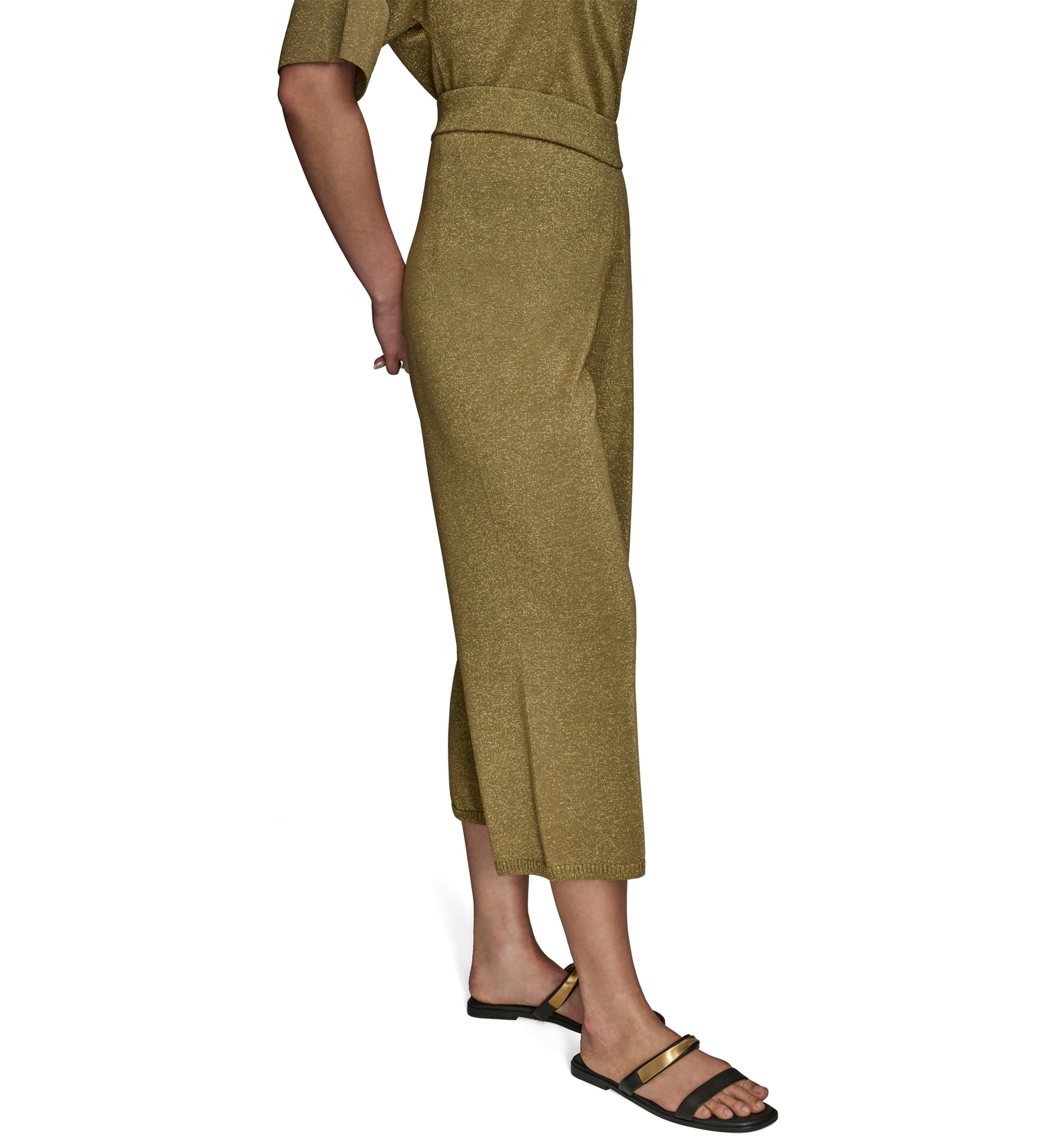 Womens Wide Leg Shimmer Sweater Pants