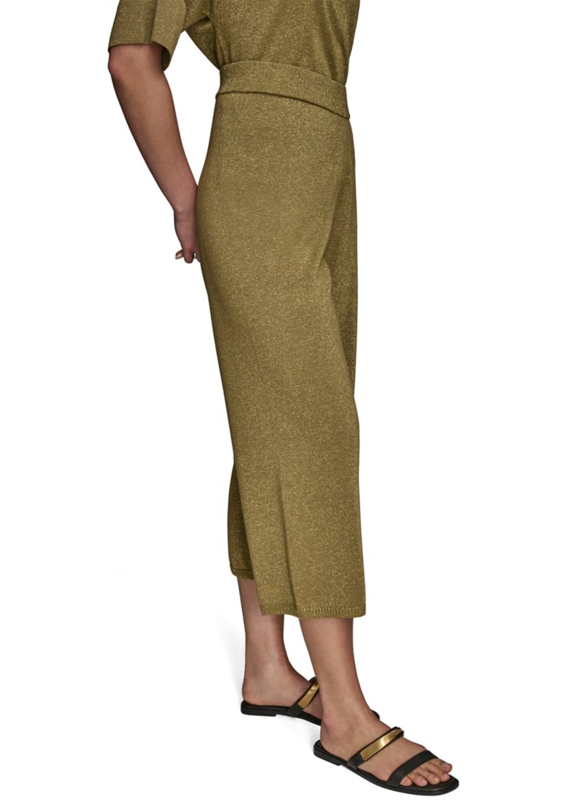 Womens Wide Leg Shimmer Sweater Pants