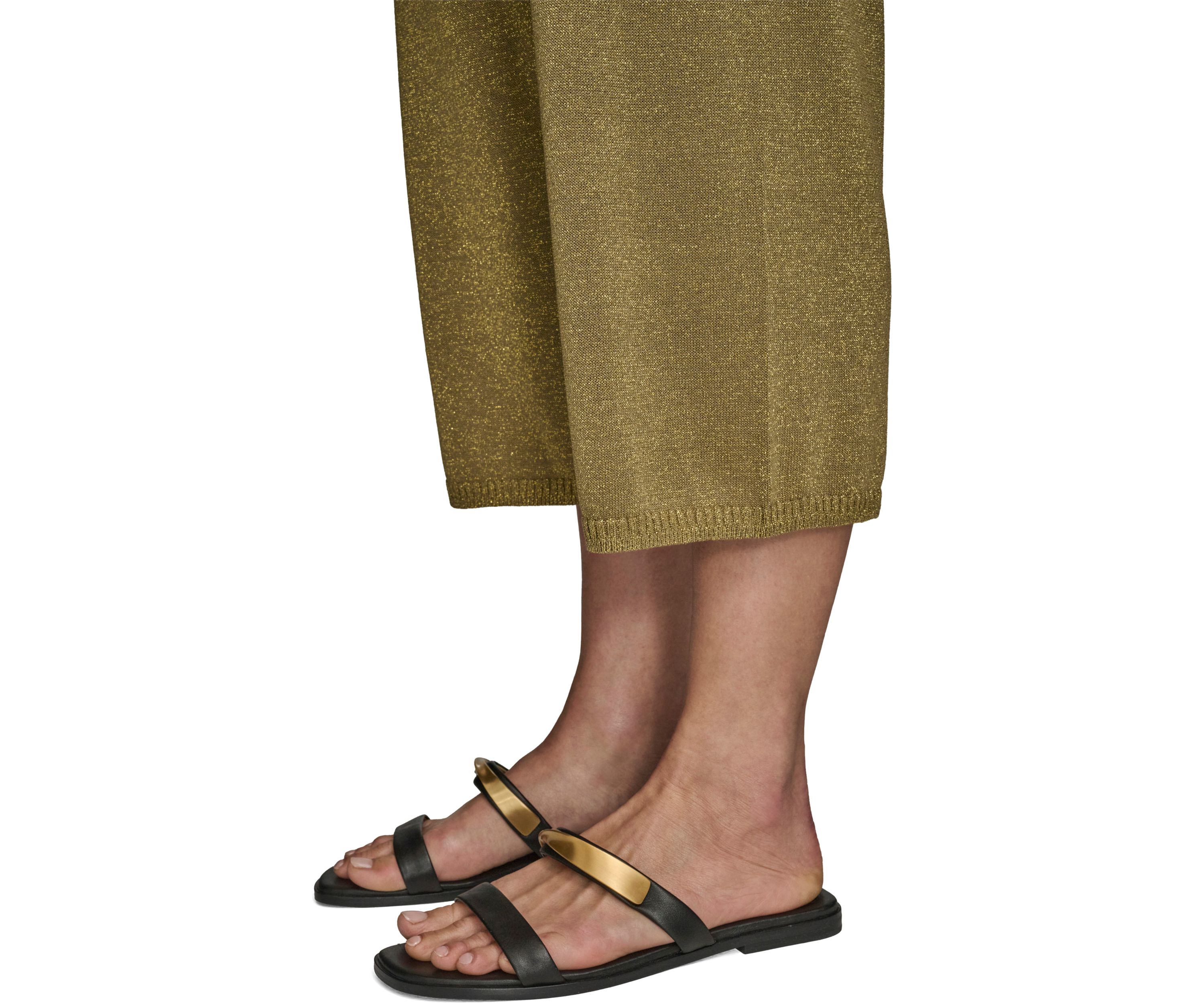 Womens Wide Leg Shimmer Sweater Pants
