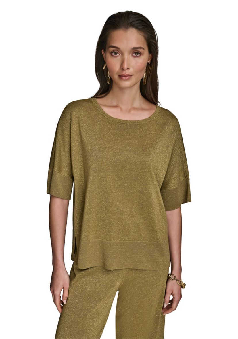 Womens Lurex Dolman Sleeve Sweater