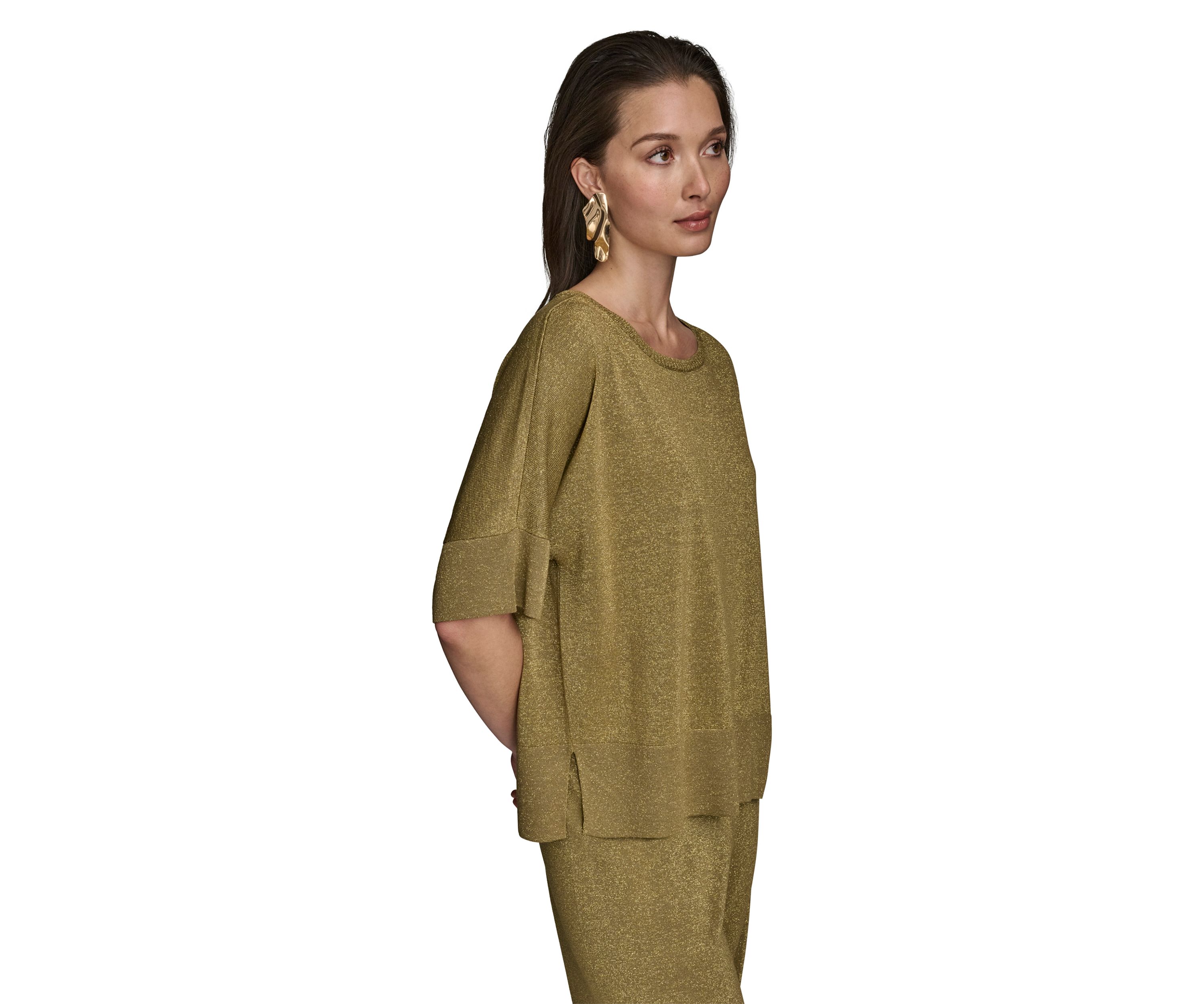 Womens Lurex Dolman Sleeve Sweater