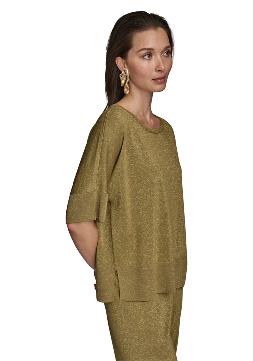 Womens Lurex Dolman Sleeve Sweater