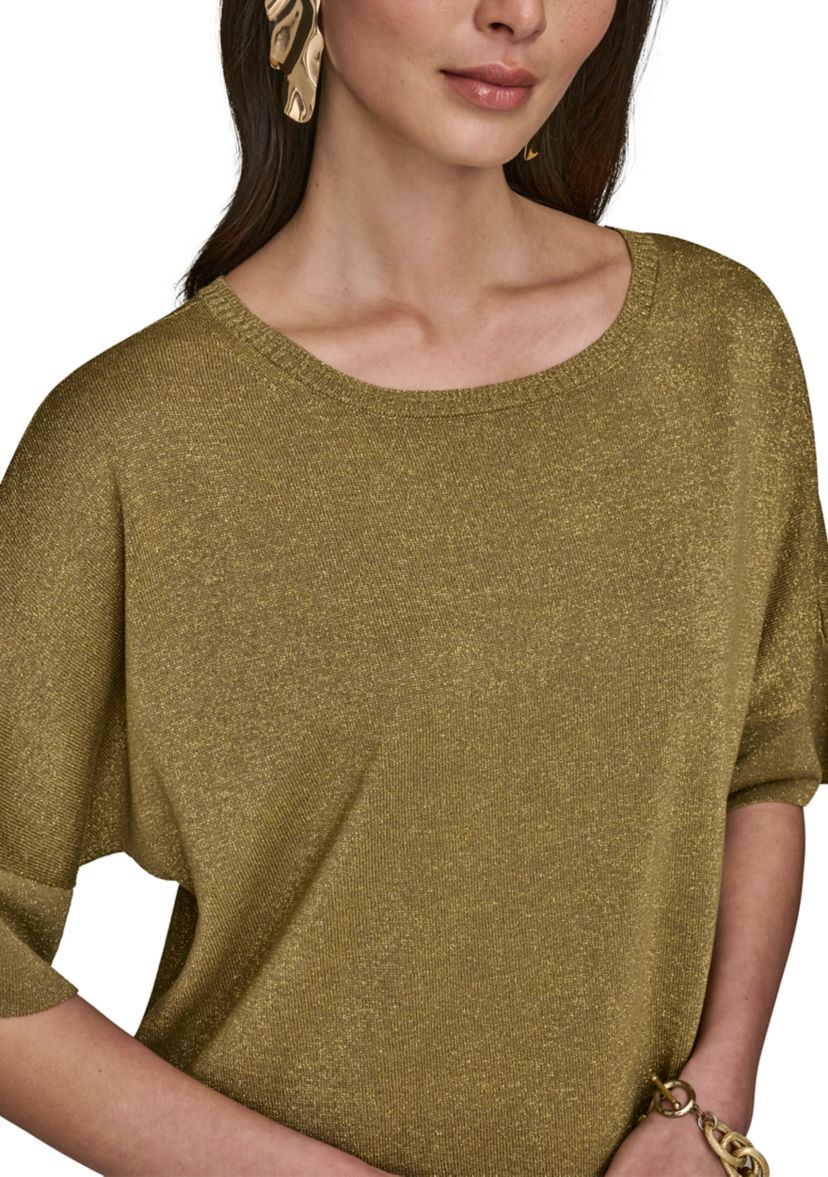 Womens Lurex Dolman Sleeve Sweater