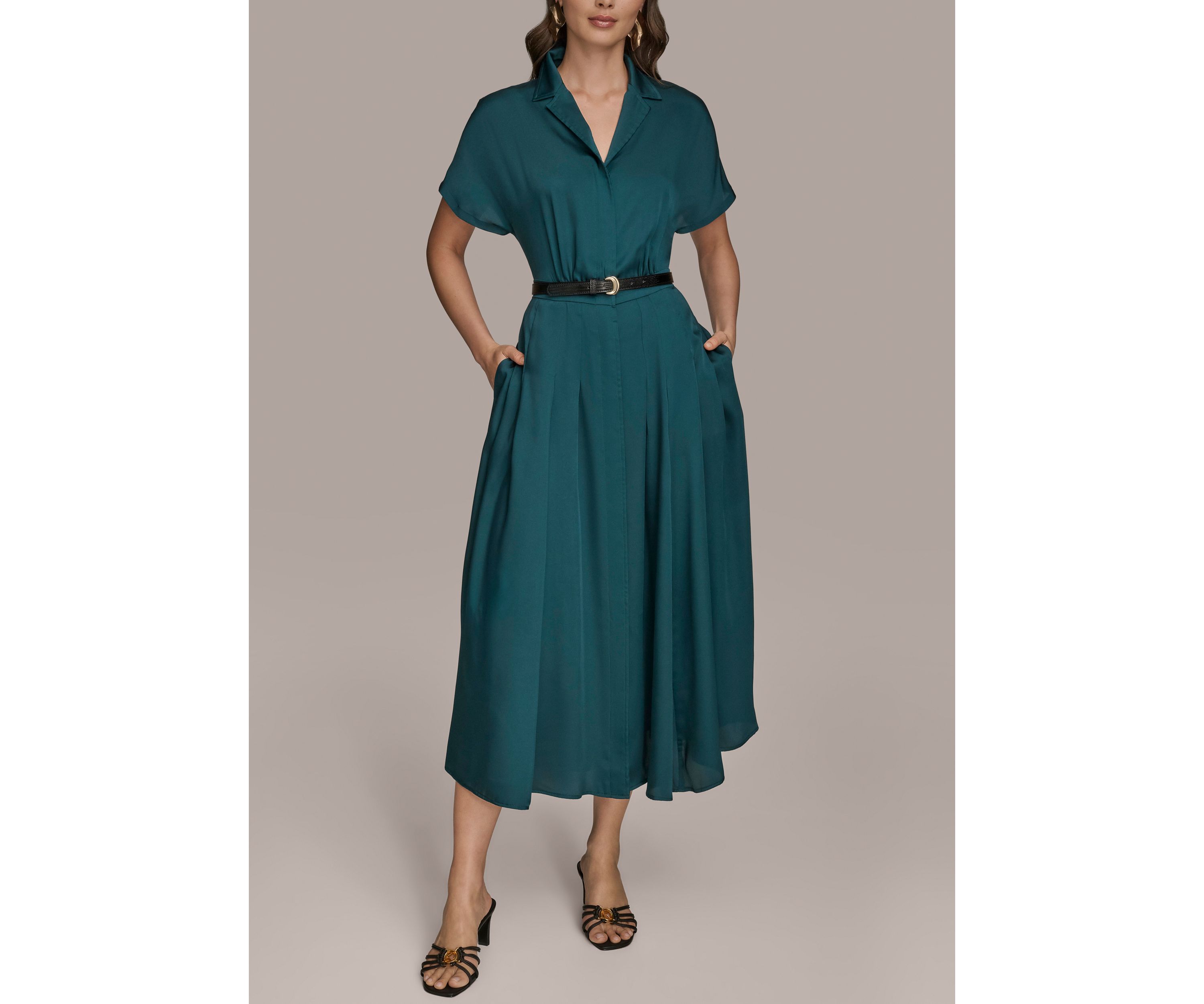 Womens Belted Shirtdress