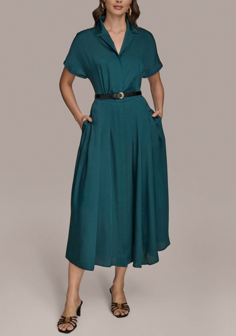 Womens Belted Shirtdress